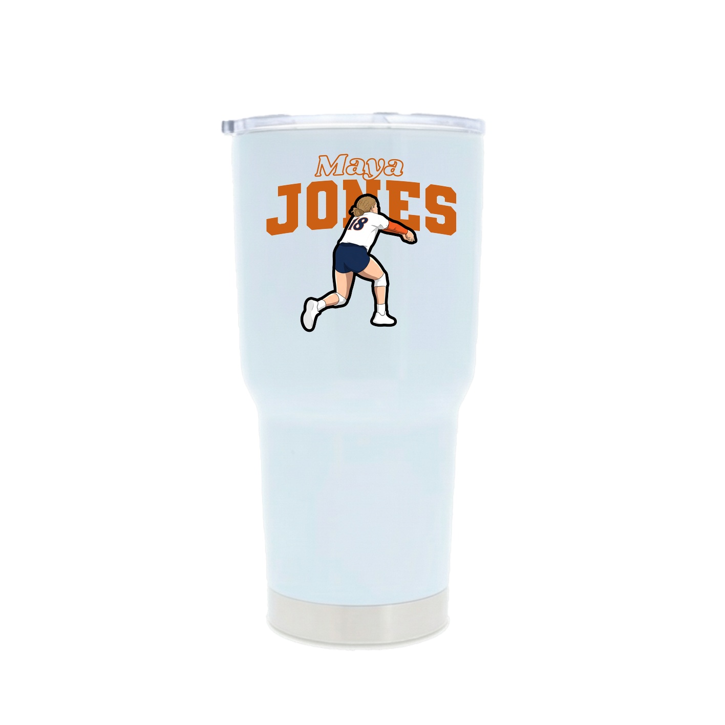 30oz Stainless Steel Tumbler — Name Arch in White