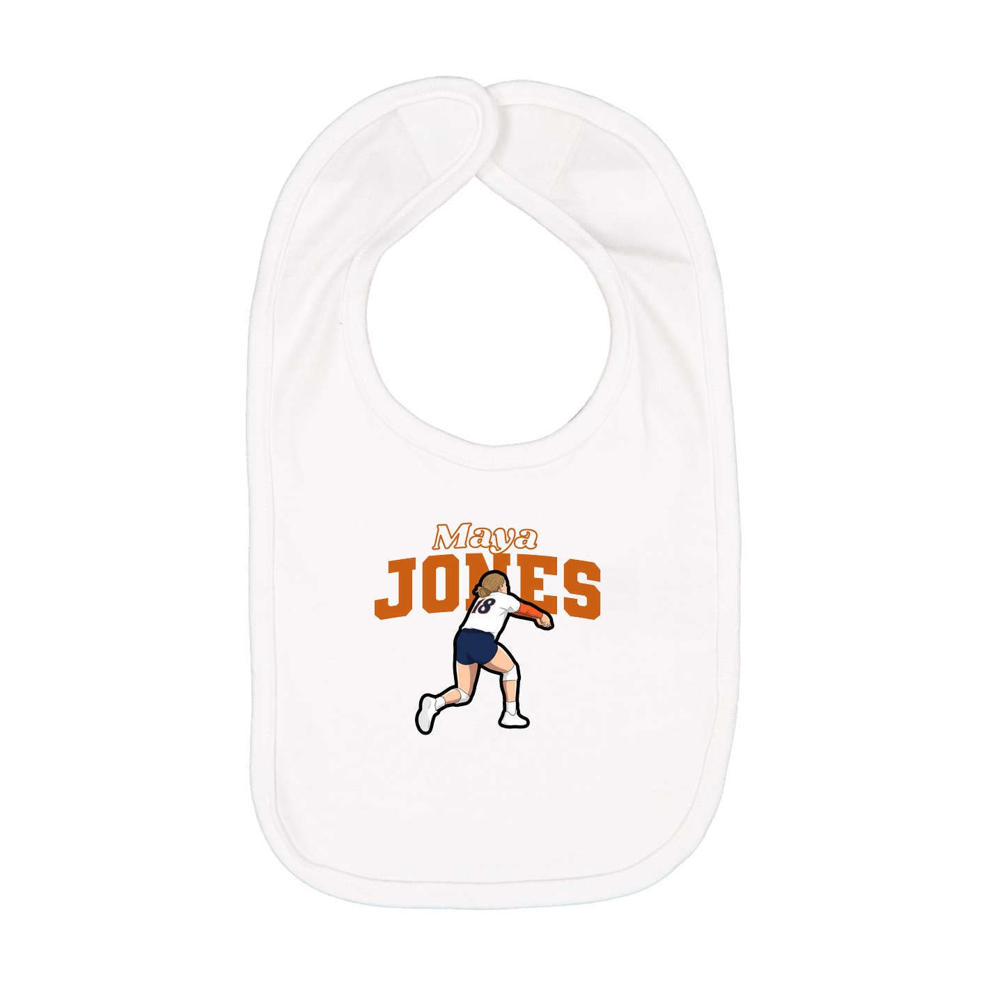 Infant Bib — Name Arch in White