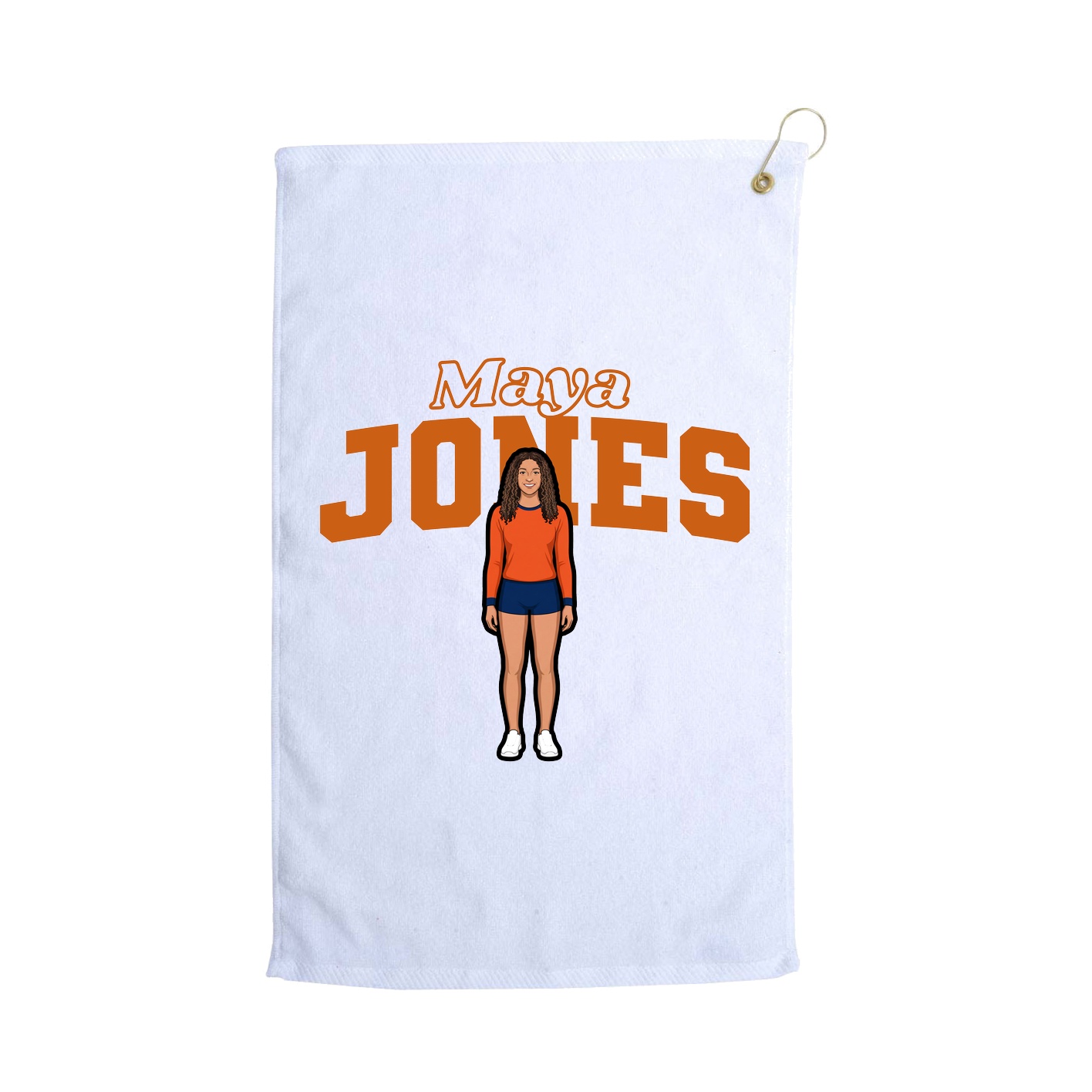 Golf Towel — Name Arch in White