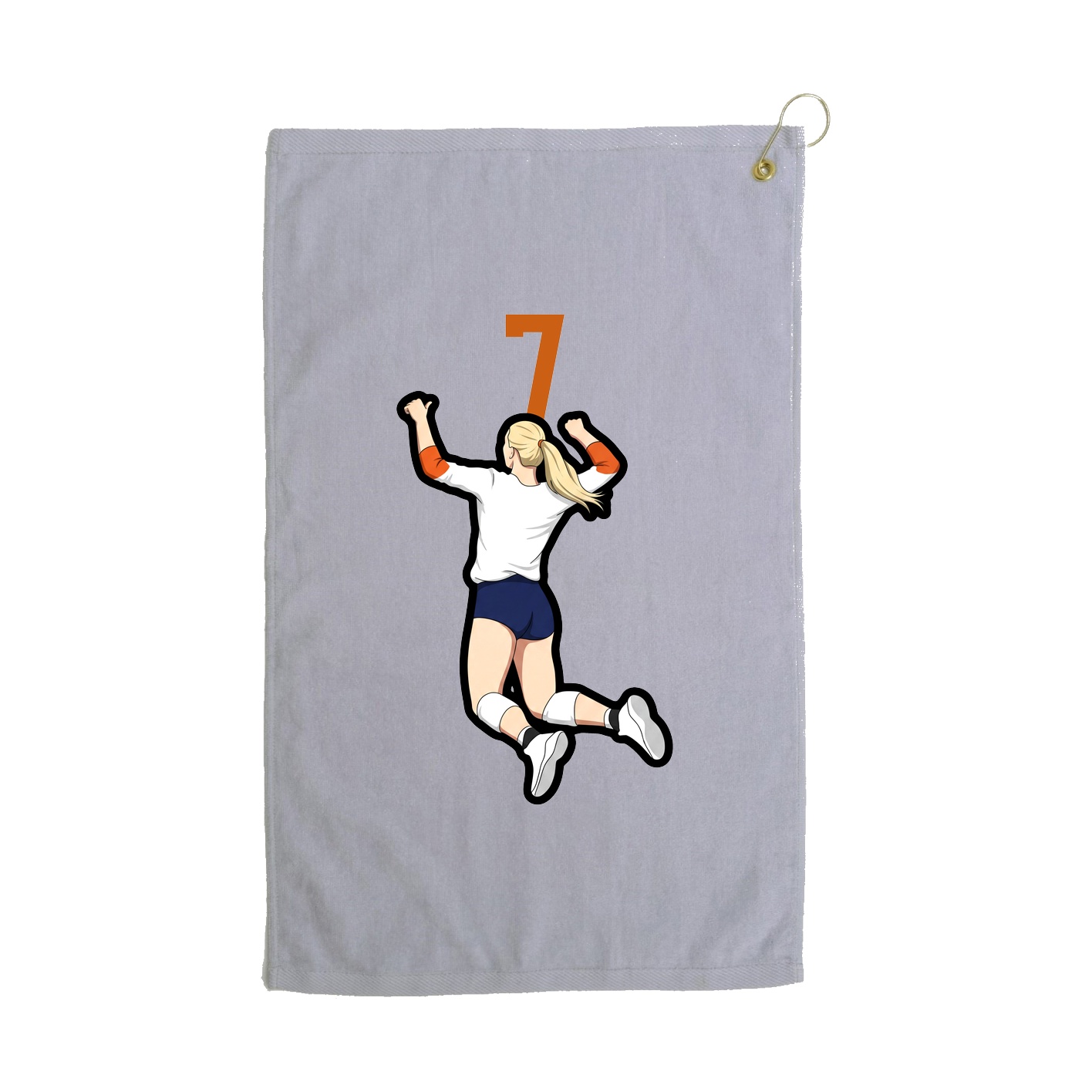 Golf Towel — Number Top in Grey