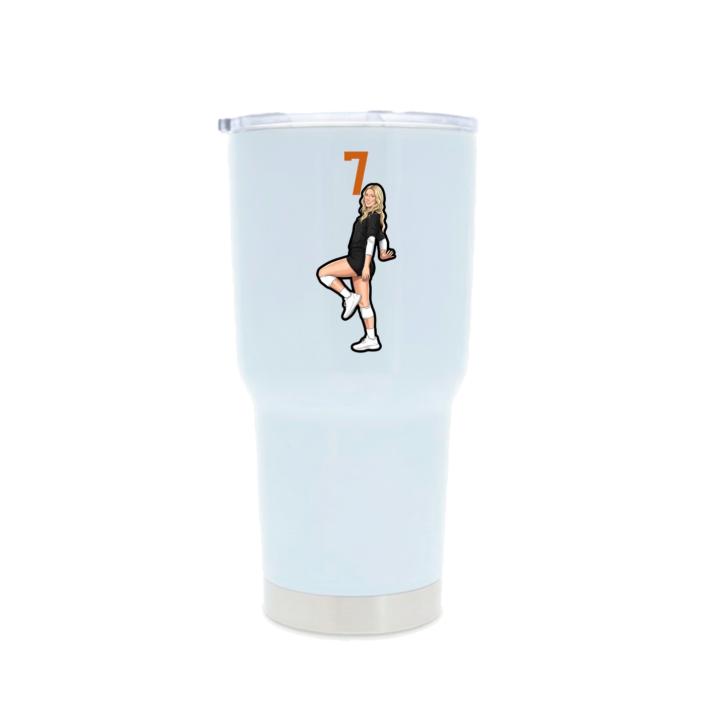 30oz Stainless Steel Tumbler — Number Top in White
