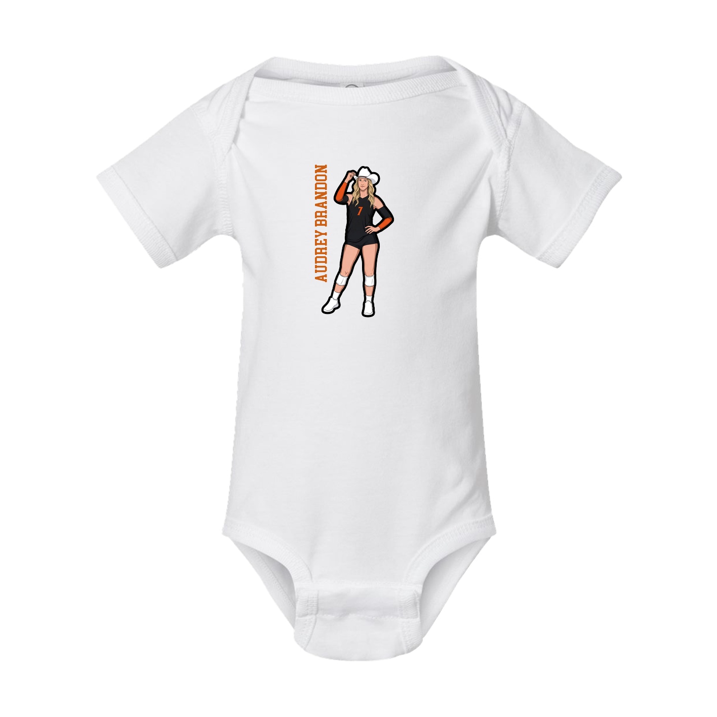 Baby Onesie — Name Vertical in White