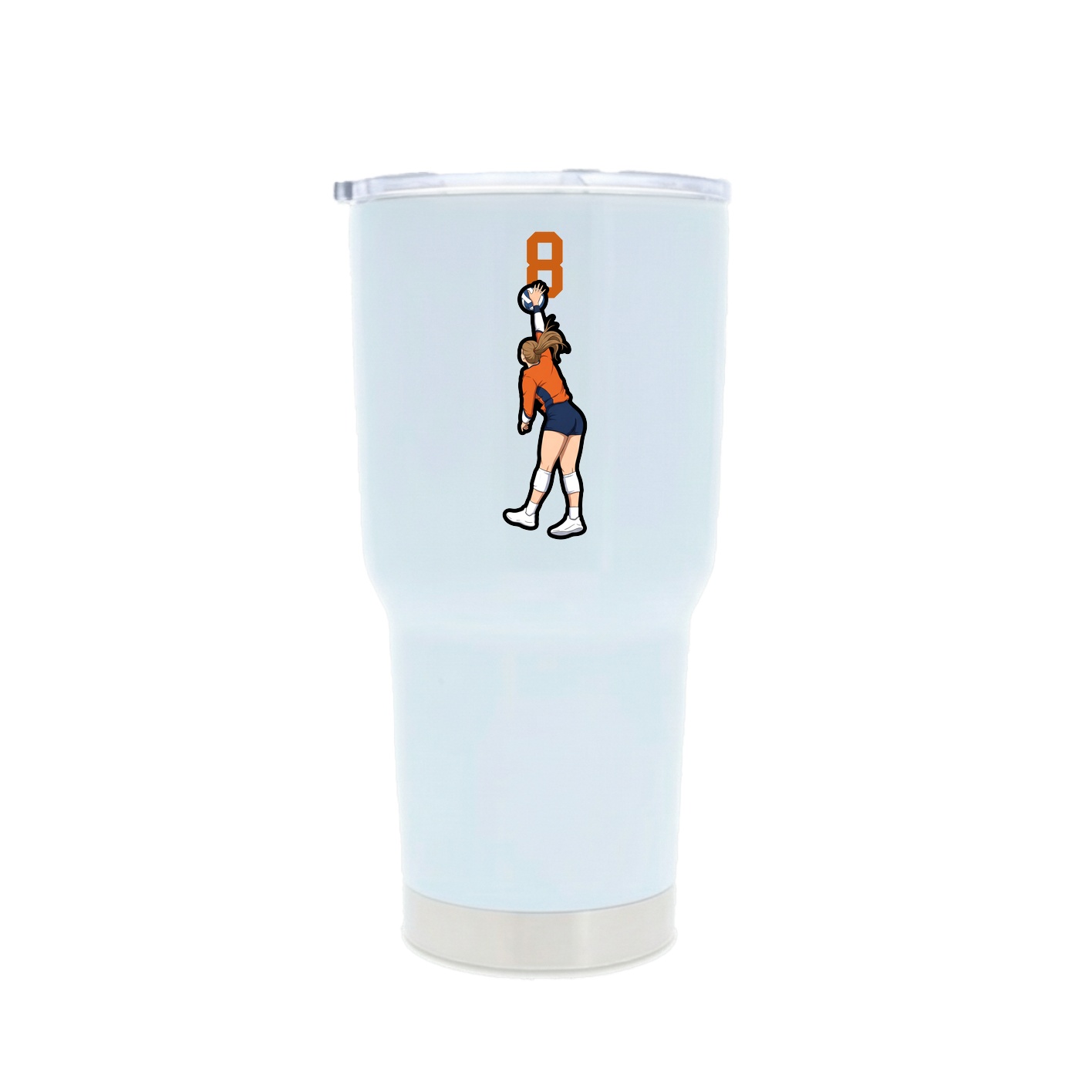 30oz Stainless Steel Tumbler — Number Top in White