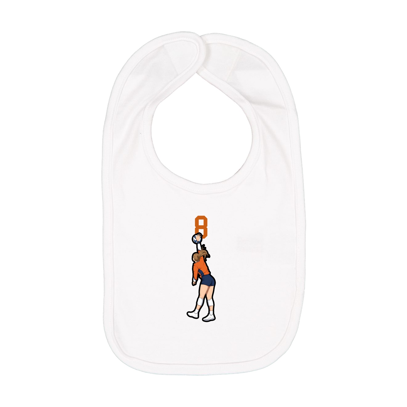 Infant Bib — Number Top in White
