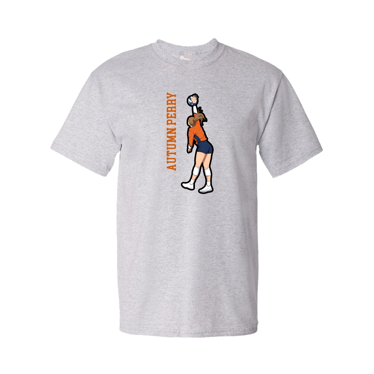 Tee — Name Vertical in Grey