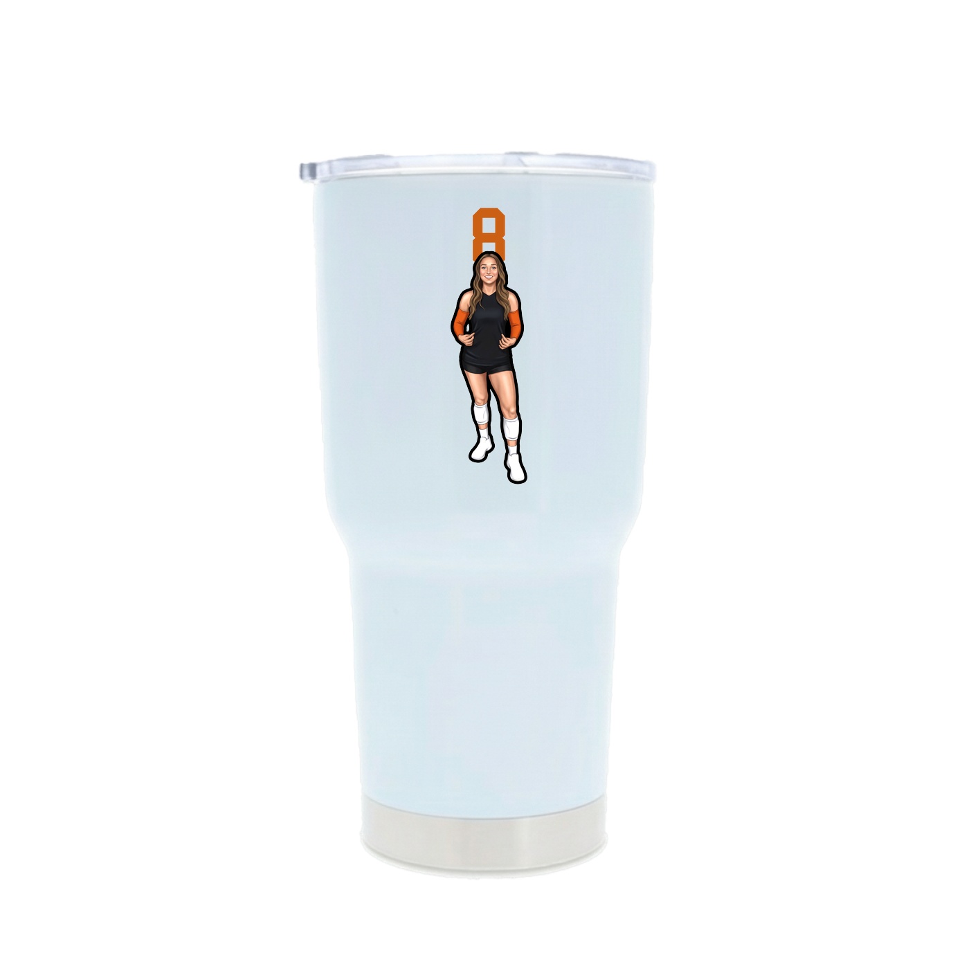 30oz Stainless Steel Tumbler — Number Top in White
