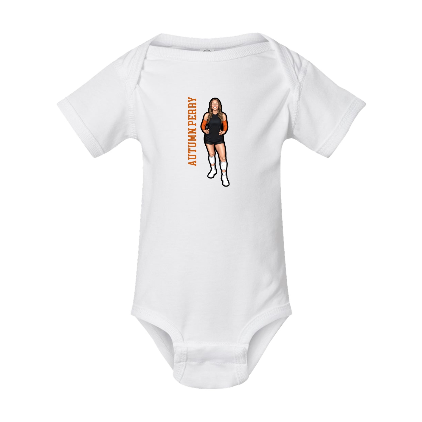 Baby Onesie — Name Vertical in White