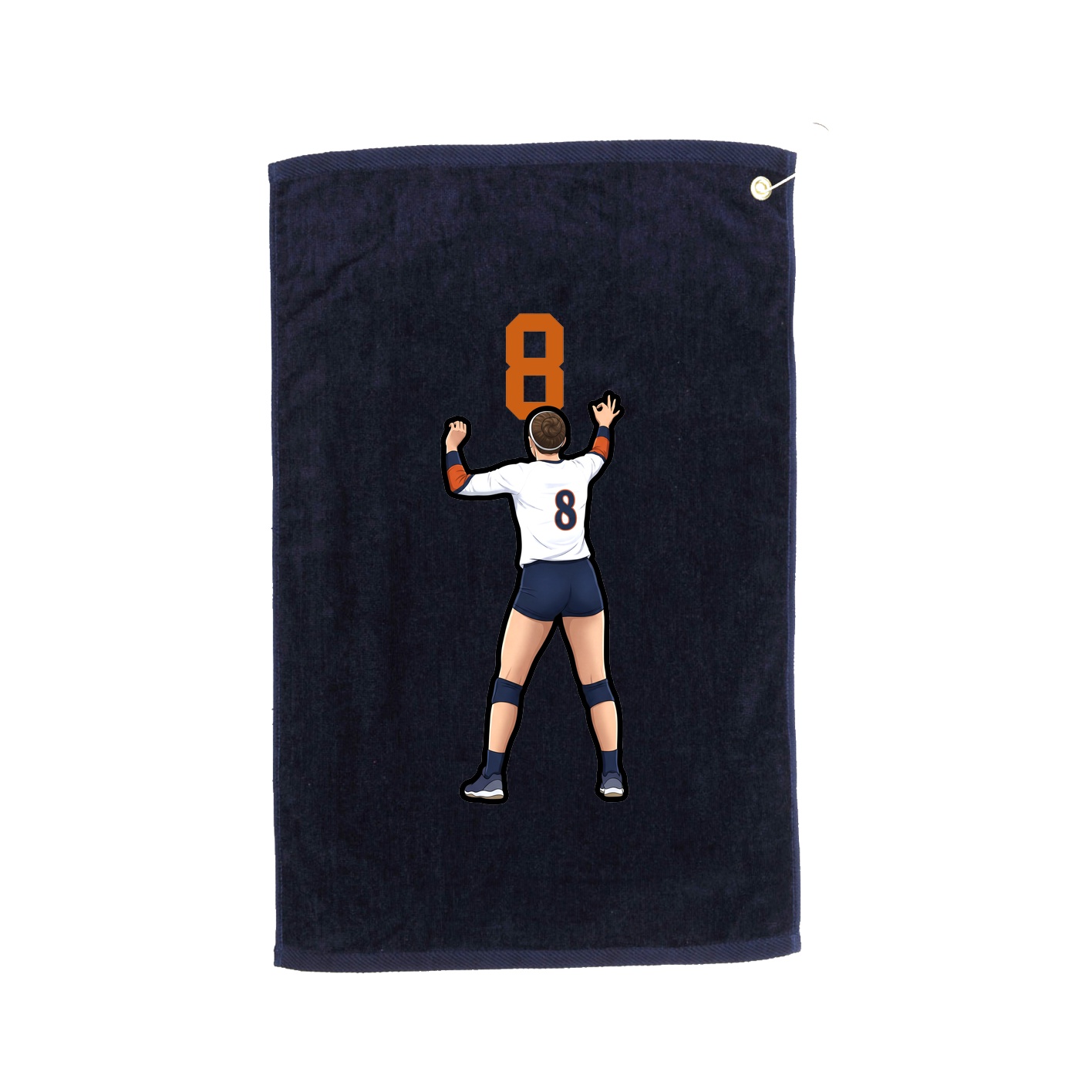 Golf Towel — Number Top in Navy