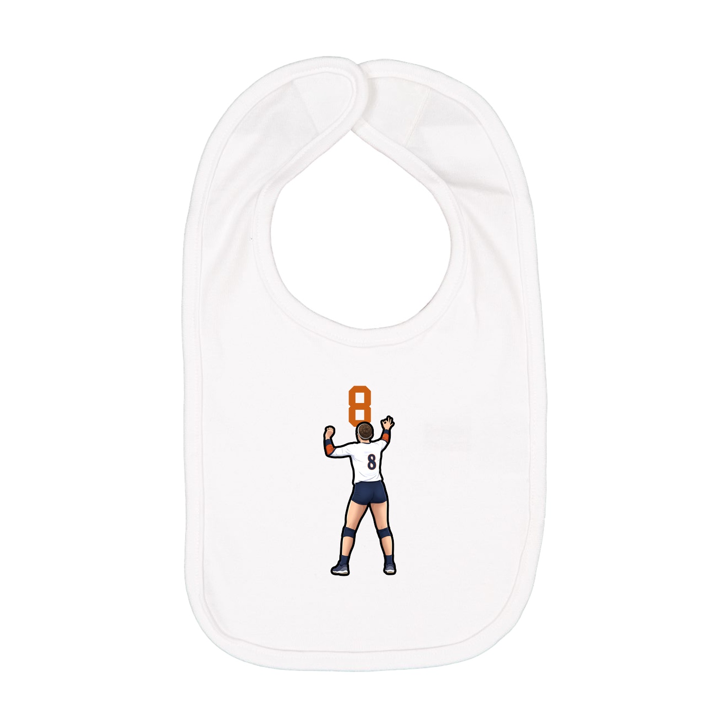 Infant Bib — Number Top in White