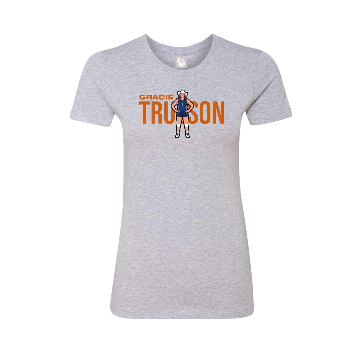Fitted Women's Tee — Player Name in Grey
