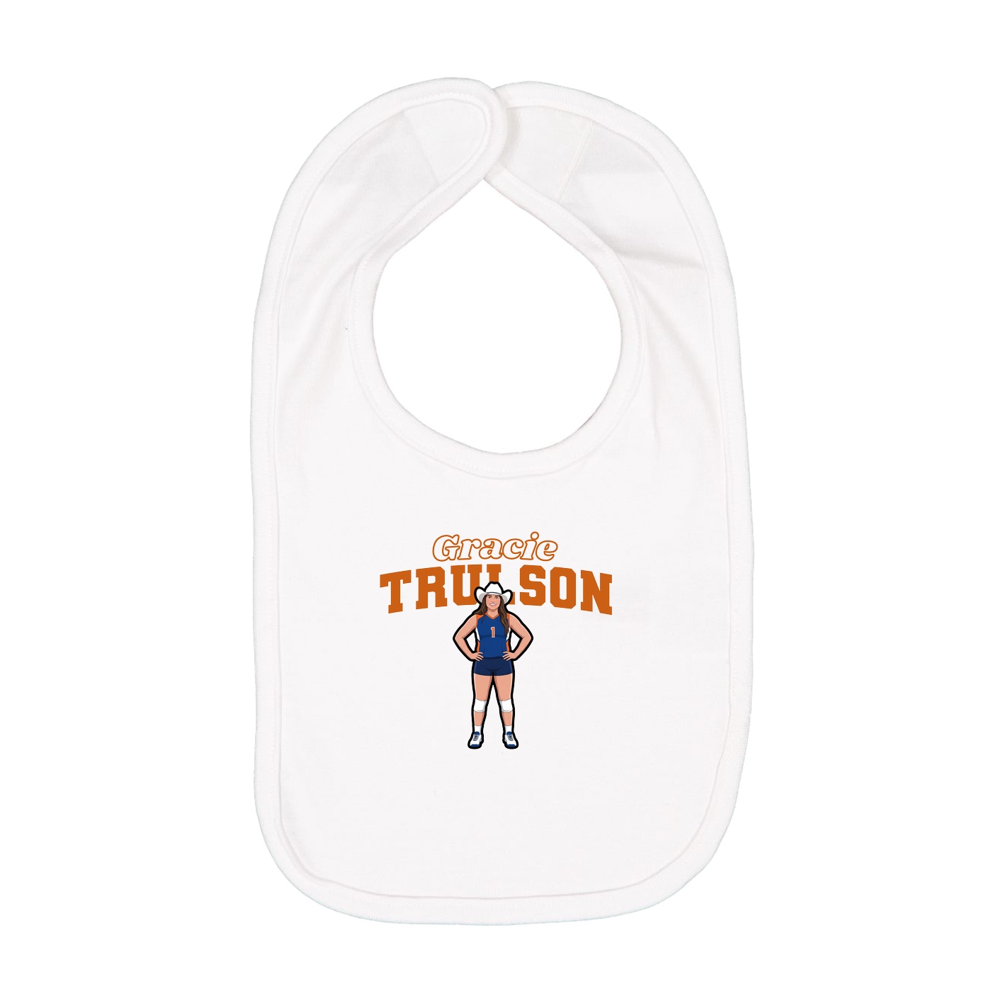 Infant Bib — Name Arch in White