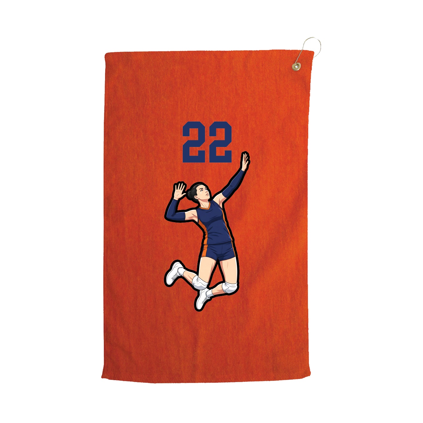 Golf Towel — Number Top in Orange