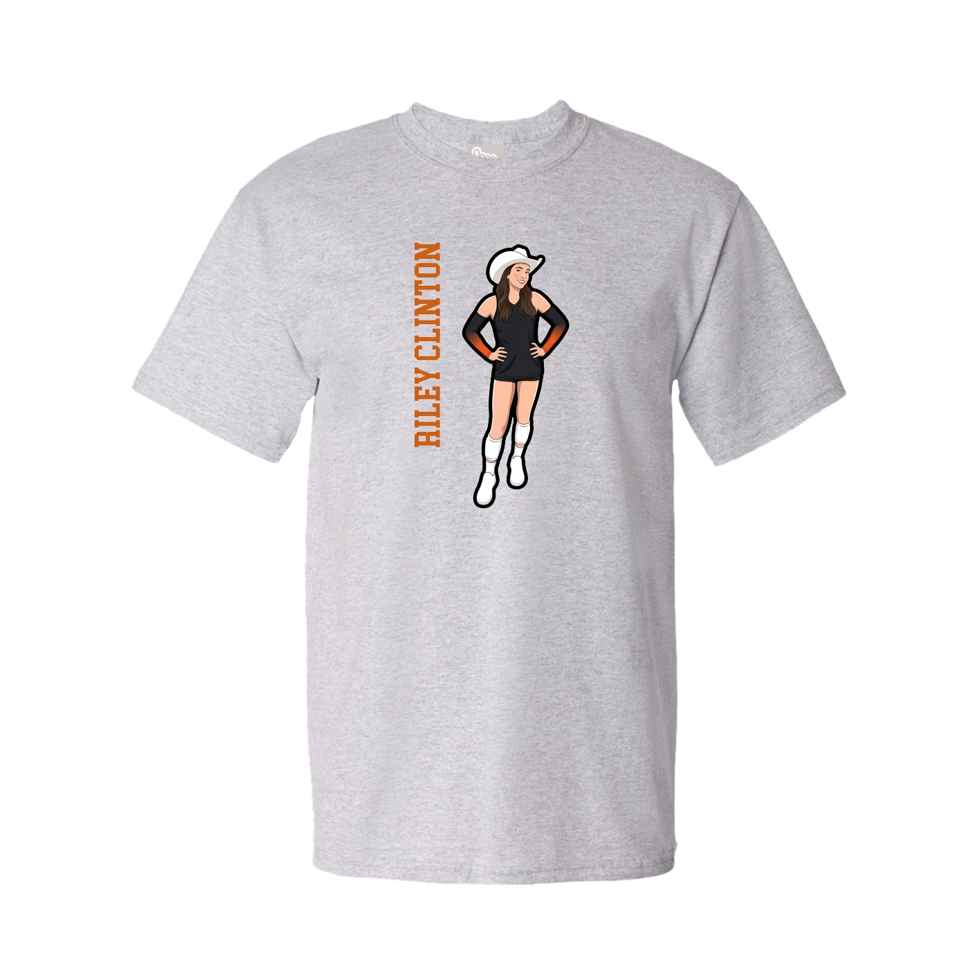 Youth Tee — Name Vertical in Grey