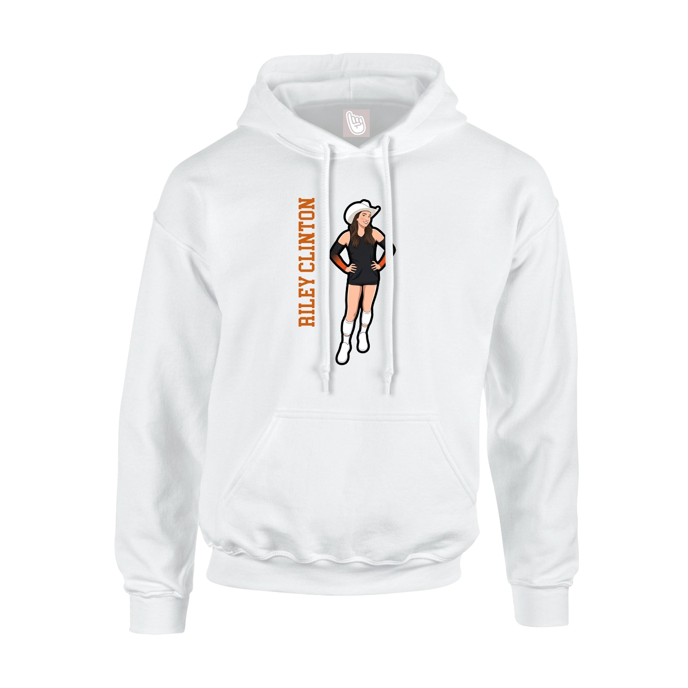 Youth Hoodie — Name Vertical in White