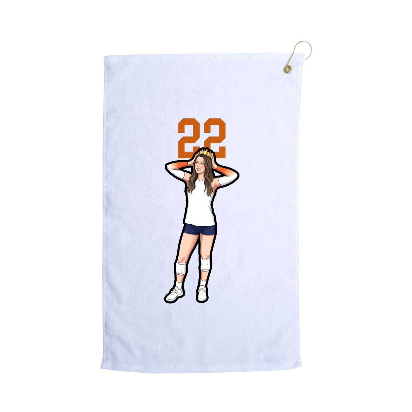 Golf Towel — Number Top in White