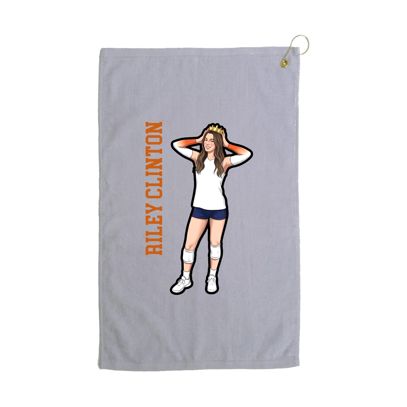 Golf Towel — Name Vertical in Grey