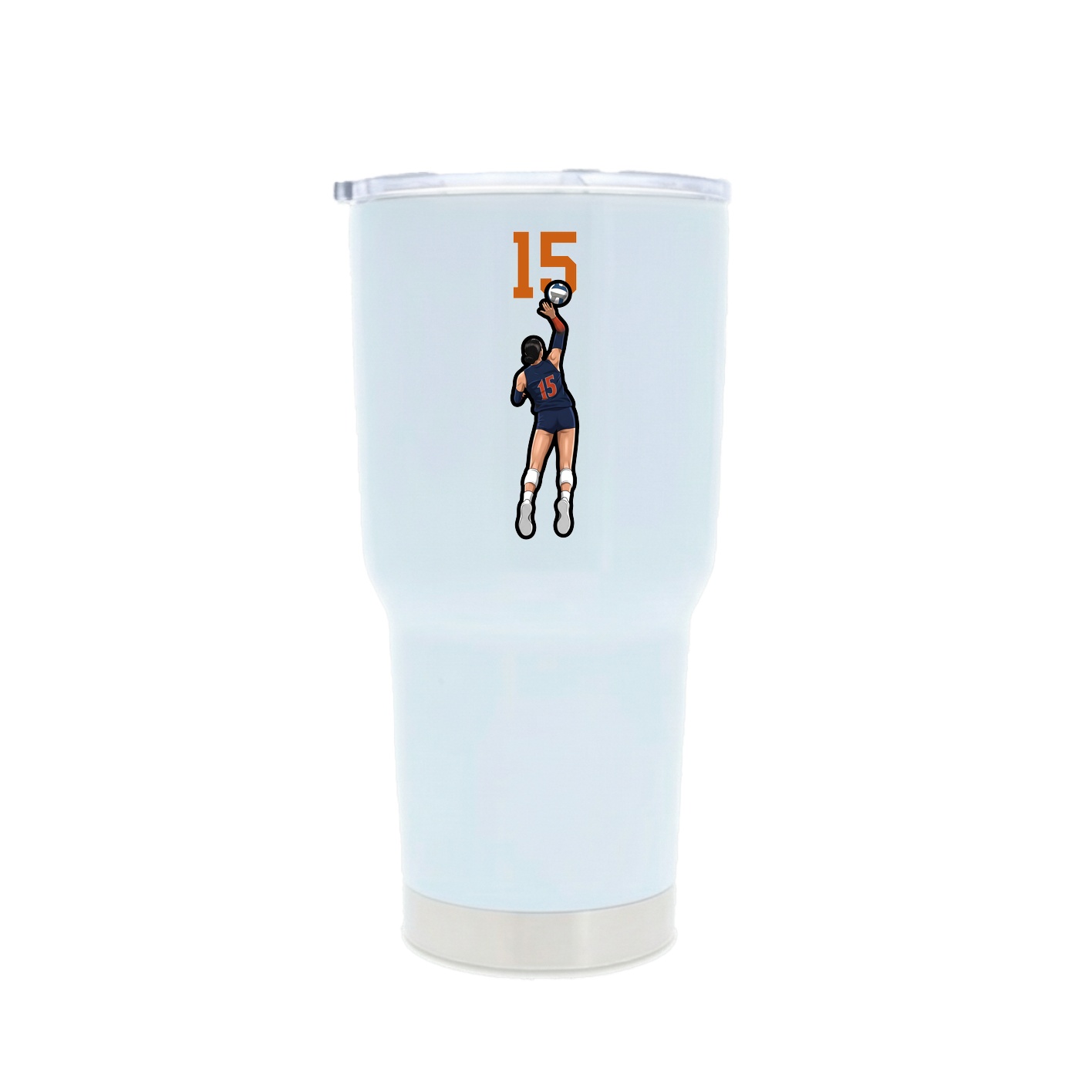 30oz Stainless Steel Tumbler — Number Top in White