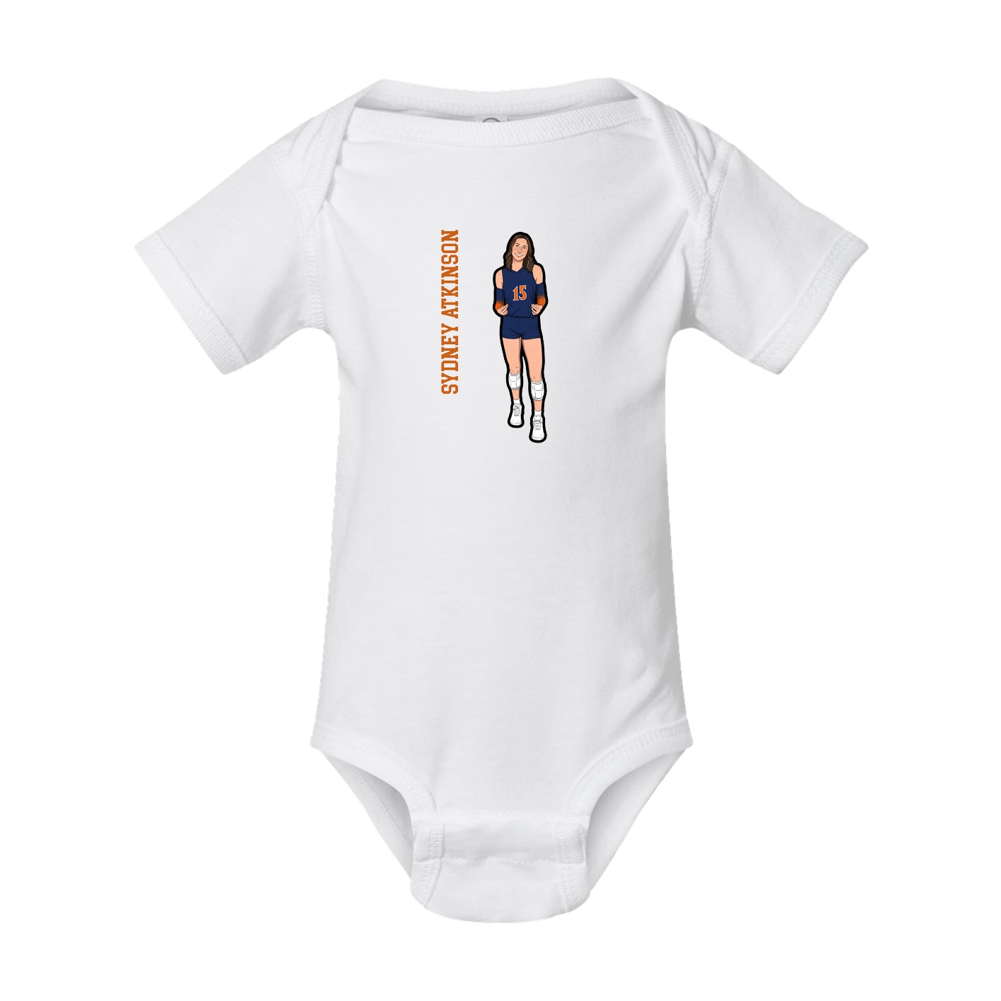 Baby Onesie — Name Vertical in White