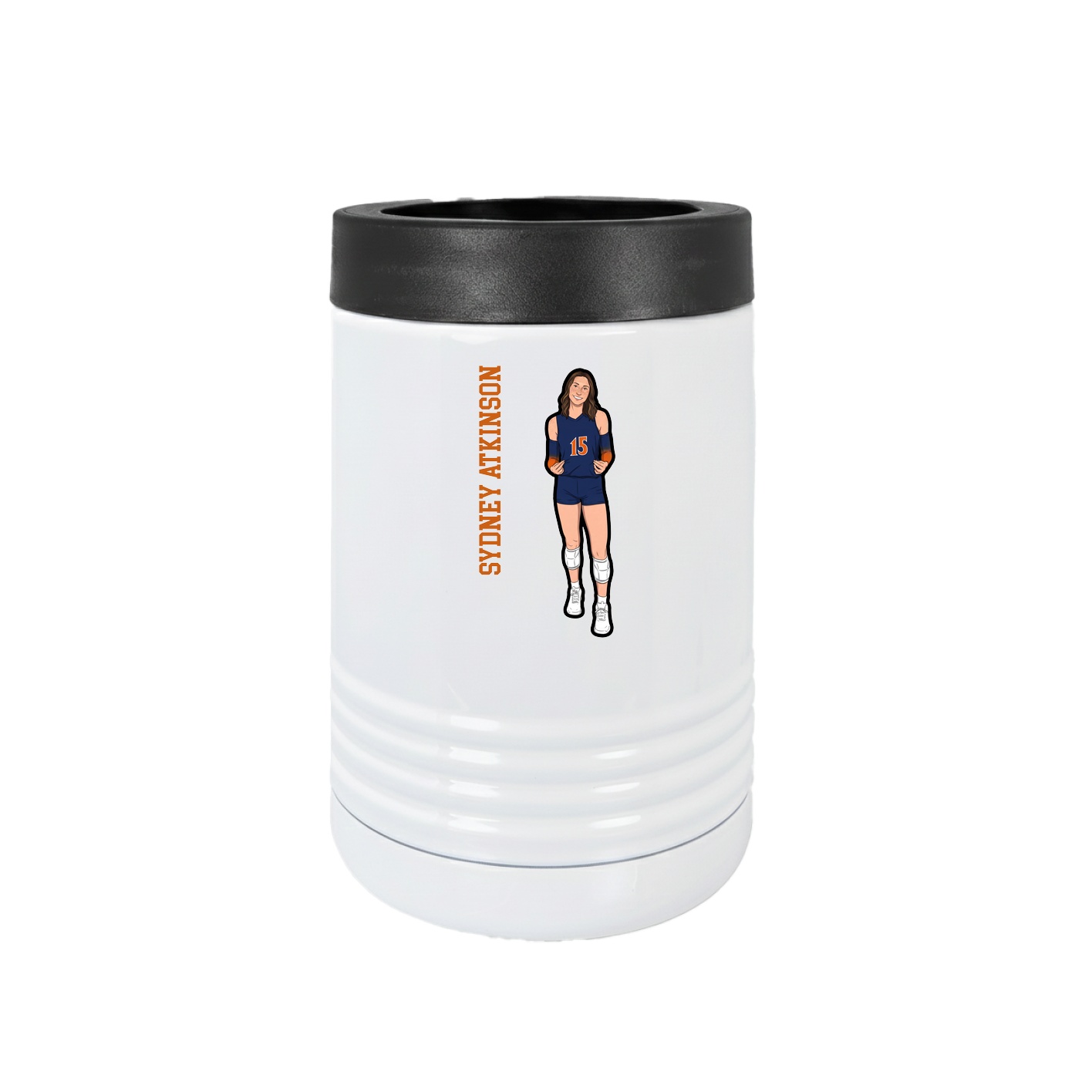Beverage Holder — Name Vertical in White