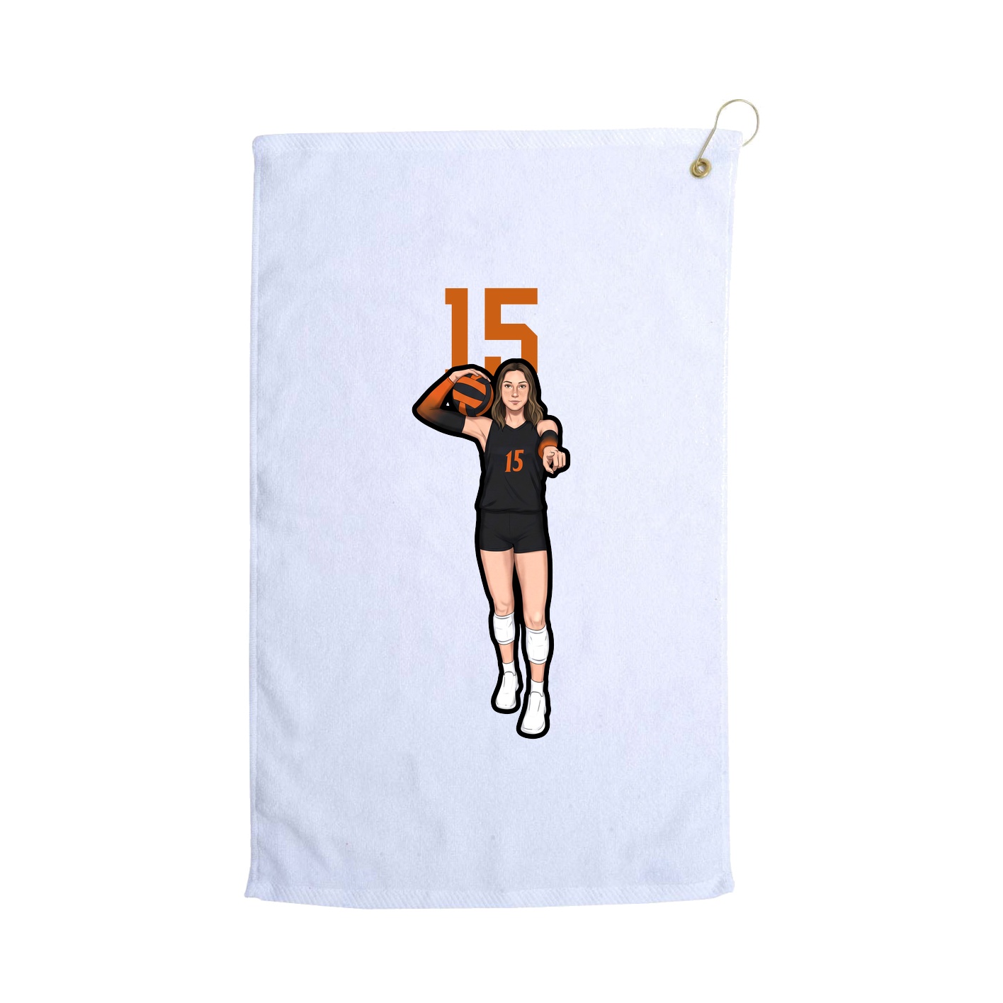 Golf Towel — Number Top in White