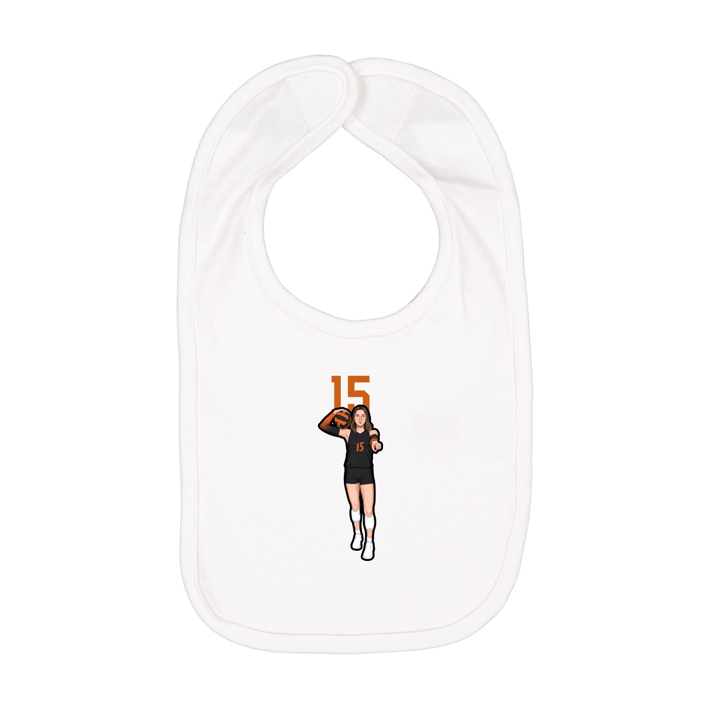 Infant Bib — Number Top in White