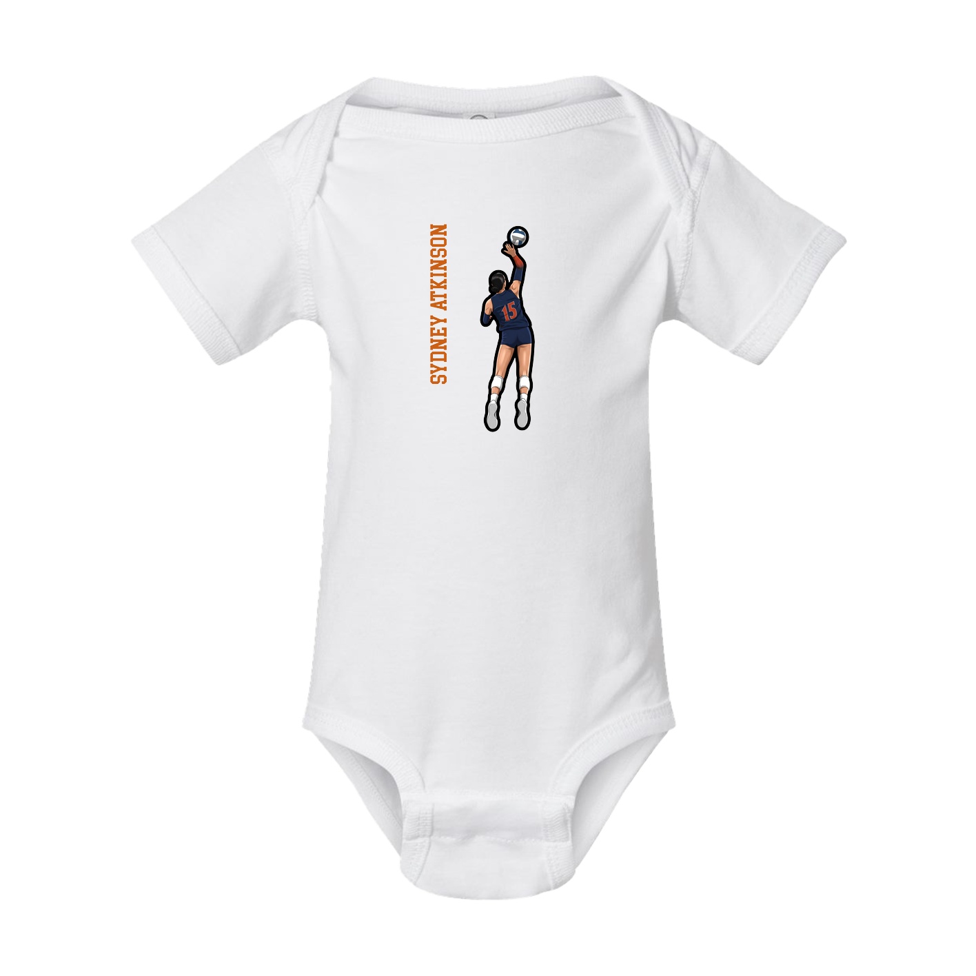 Baby Onesie — Name Vertical in White