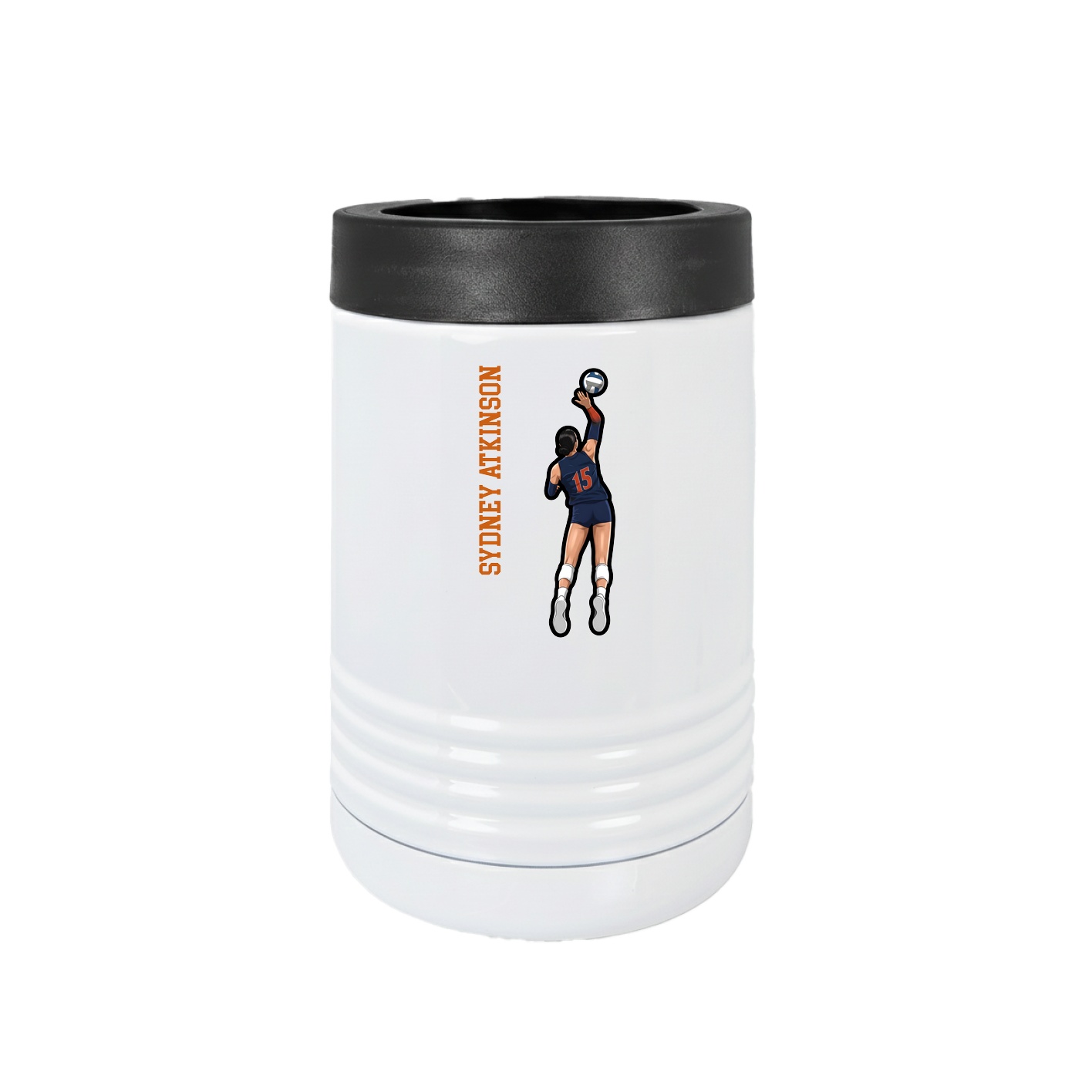 Beverage Holder — Name Vertical in White