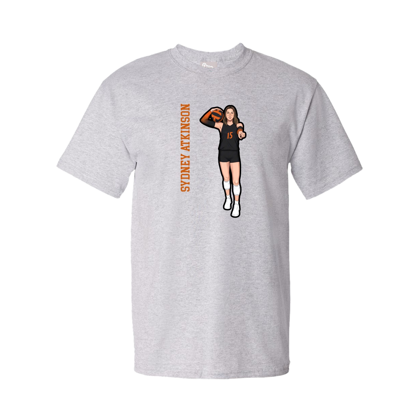 Youth Tee — Name Vertical in Grey