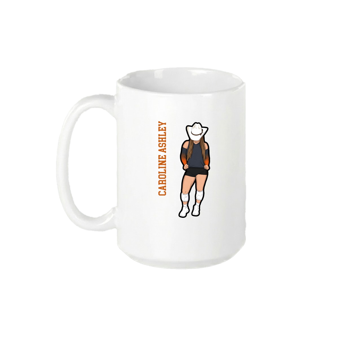 15oz Coffee Mug — Name Vertical in White