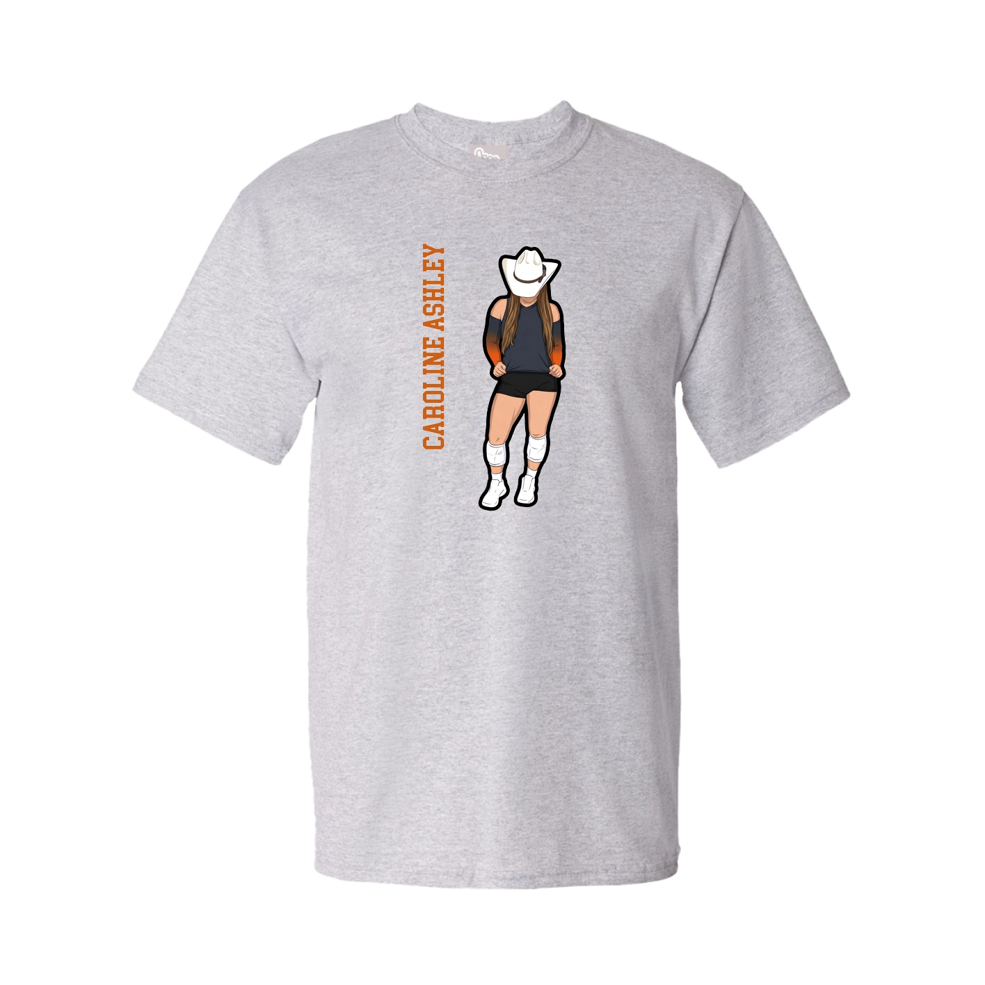 Youth Tee — Name Vertical in Grey