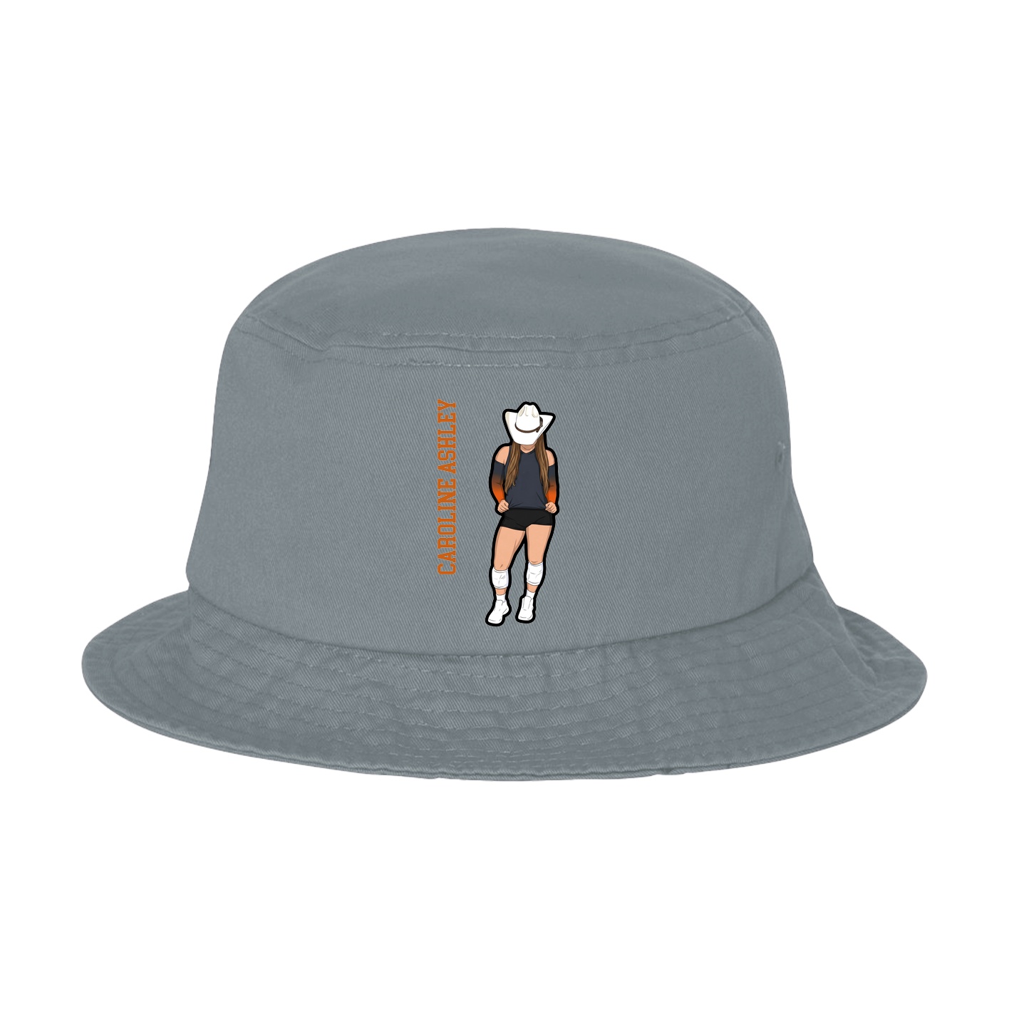 Bucket Cap — Name Vertical in Grey