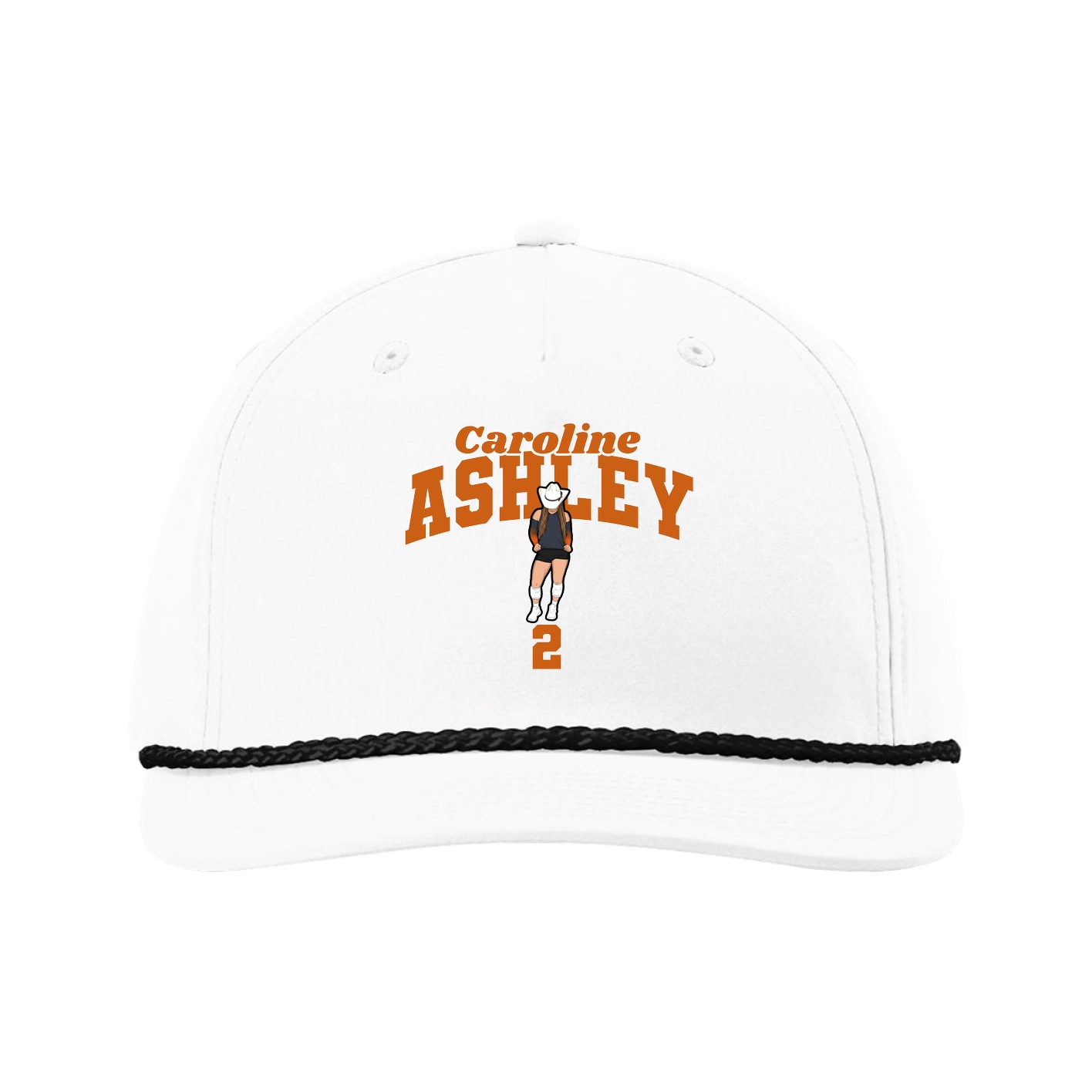 Five-Panel Classic Rope Cap — Signature Arch in White