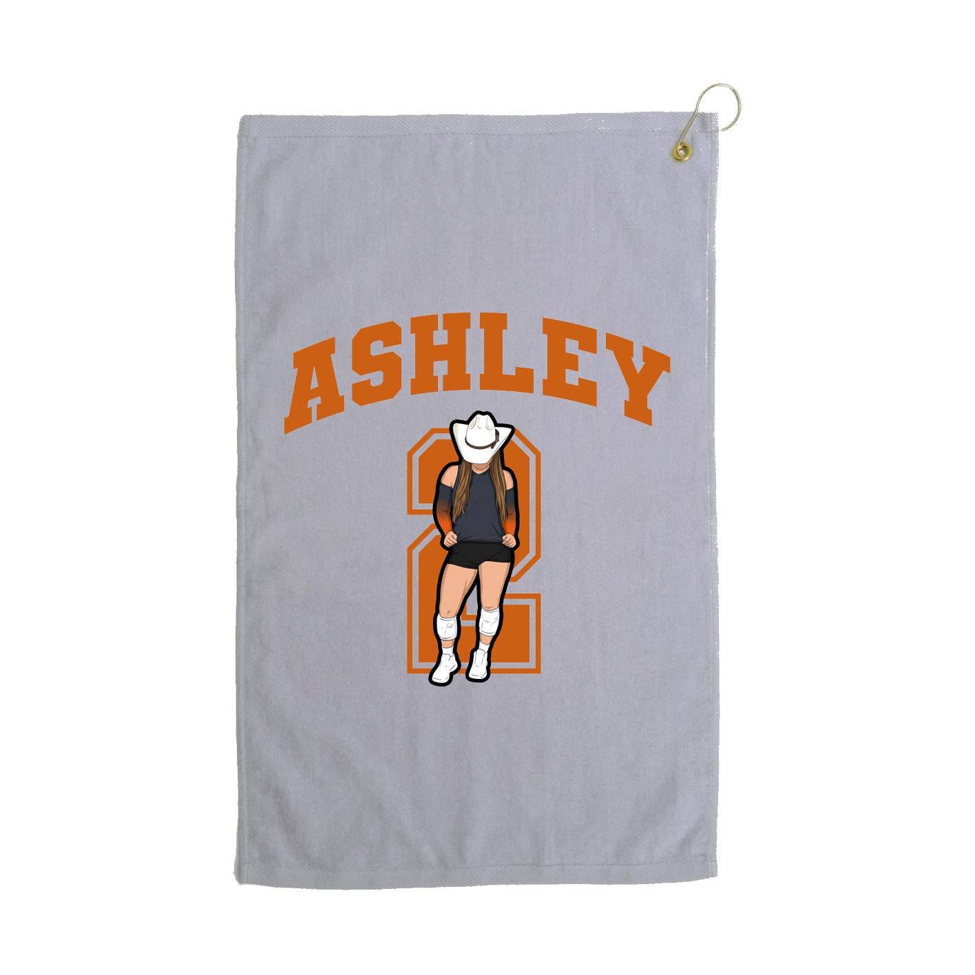 Golf Towel — Number in Grey