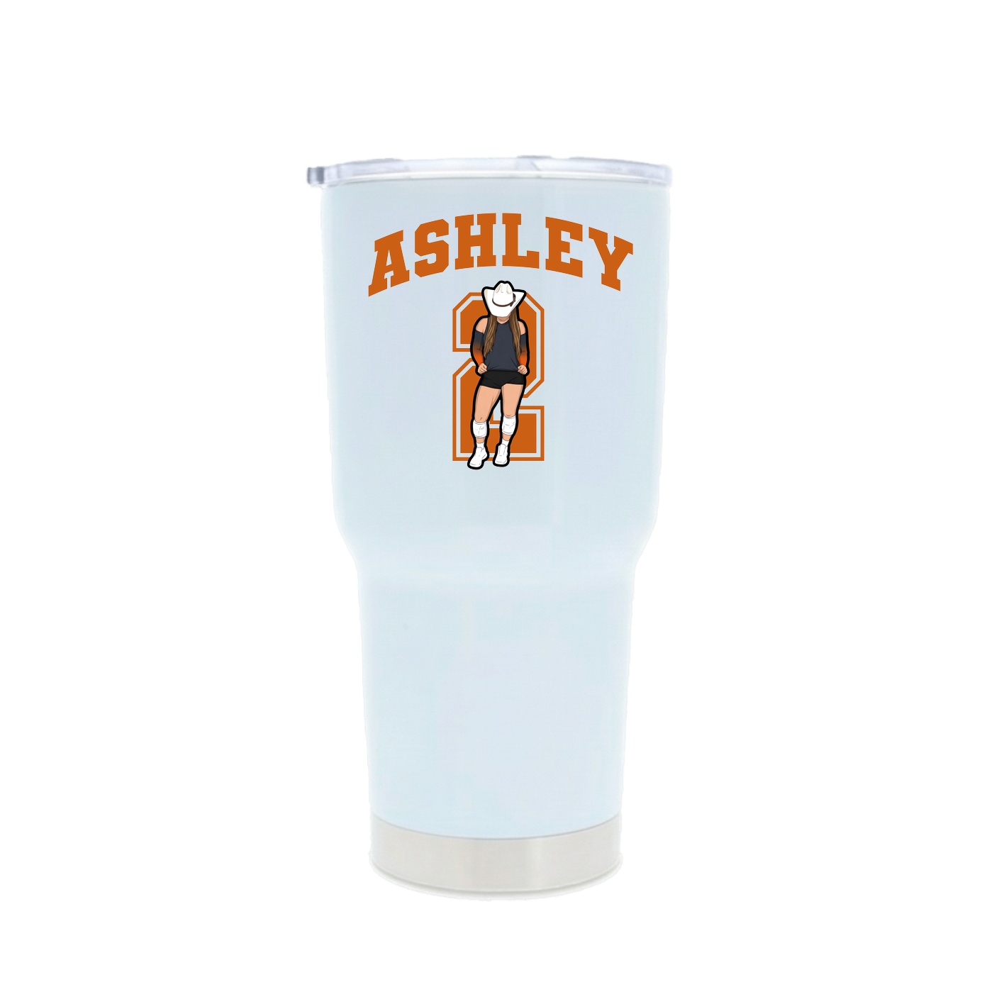 30oz Stainless Steel Tumbler — Number in White