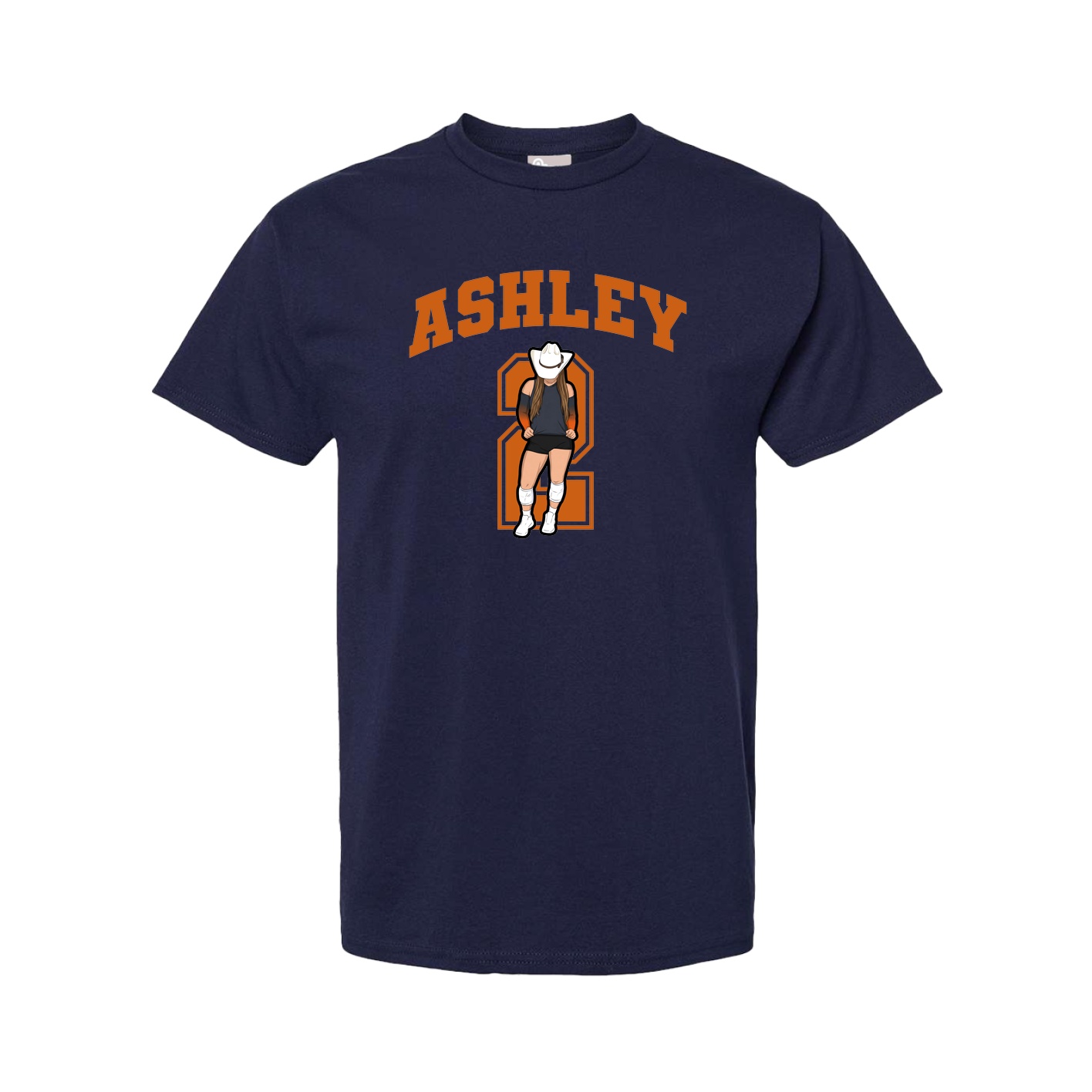Youth Tee — Number in Navy