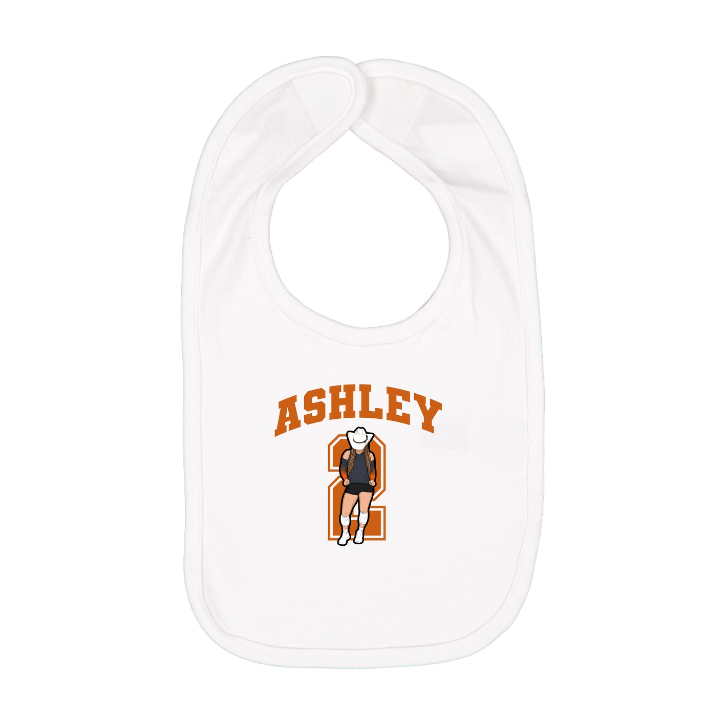 Infant Bib — Number in White