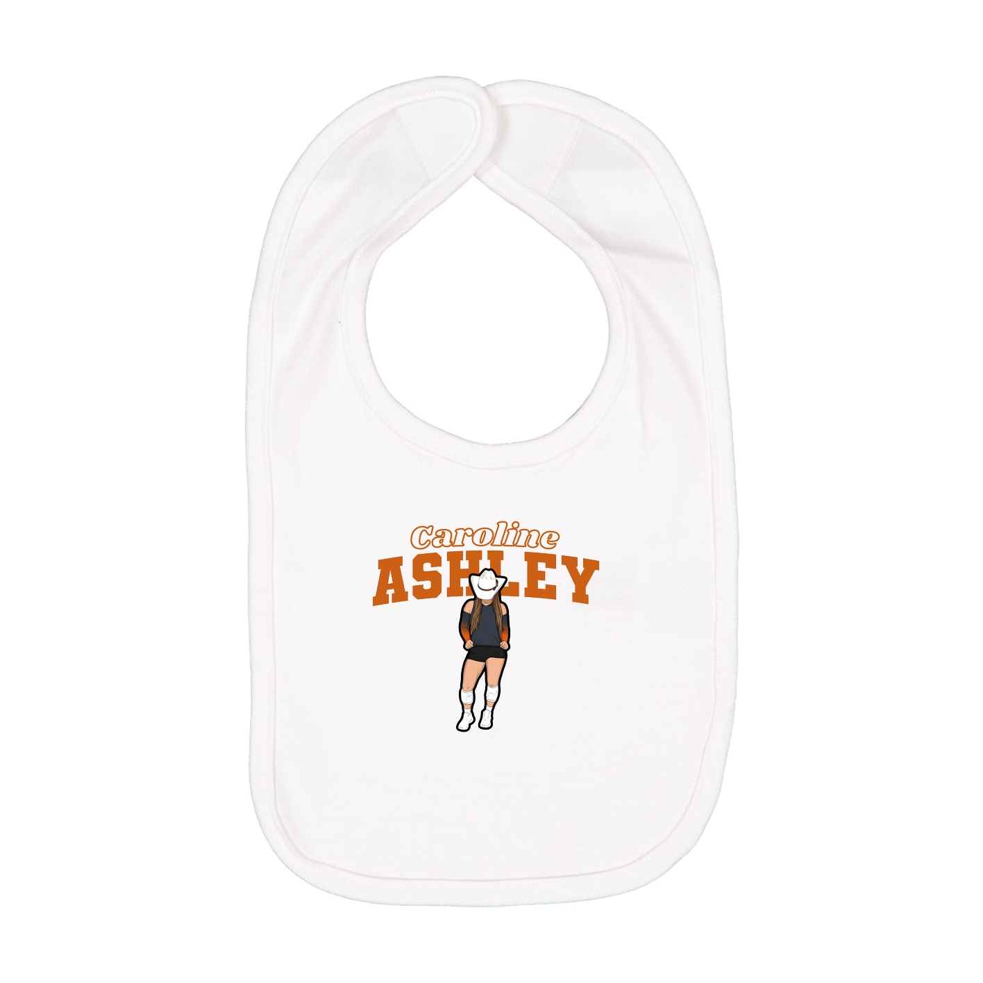 Infant Bib — Name Arch in White
