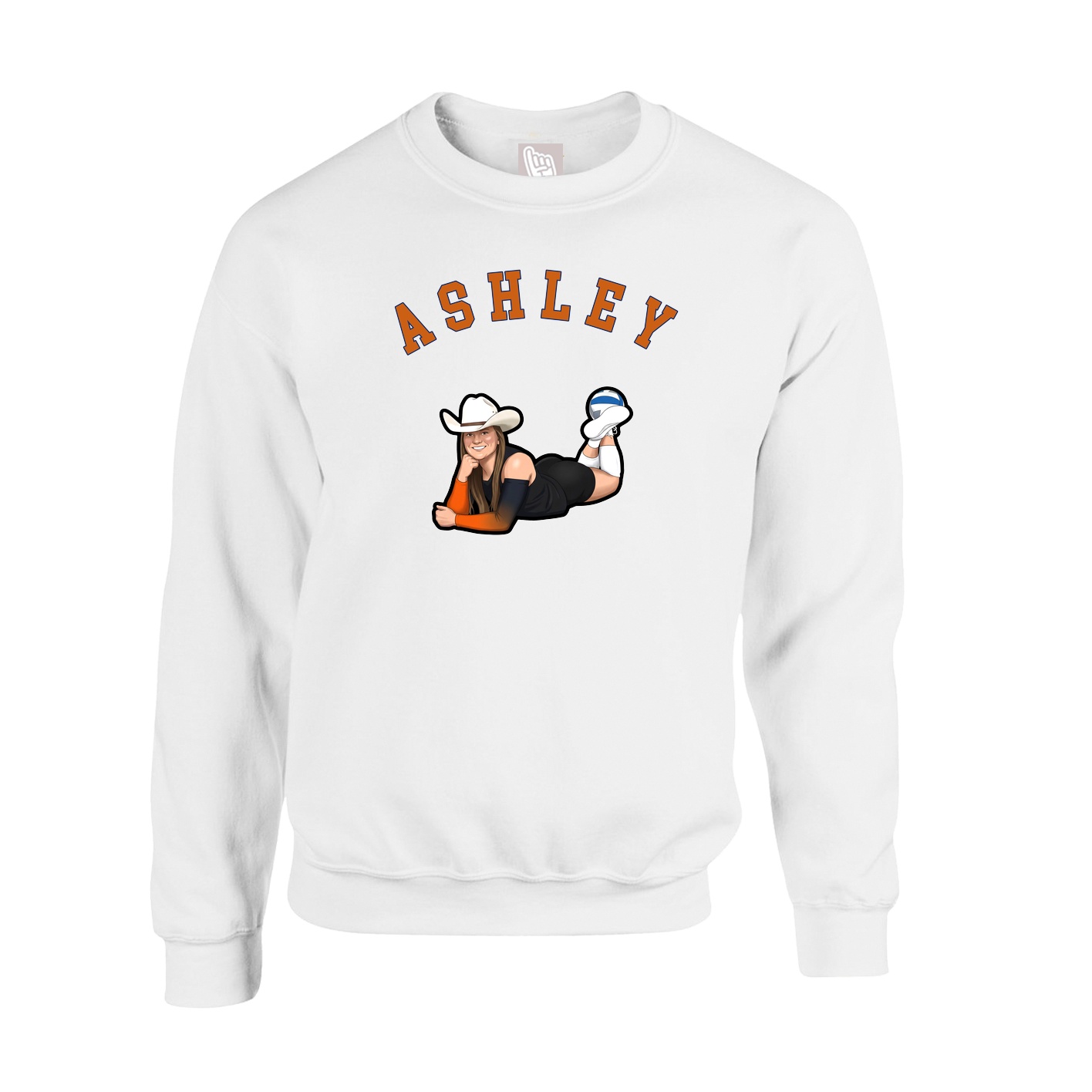 Fleece Crew — Shirsey Arch in White