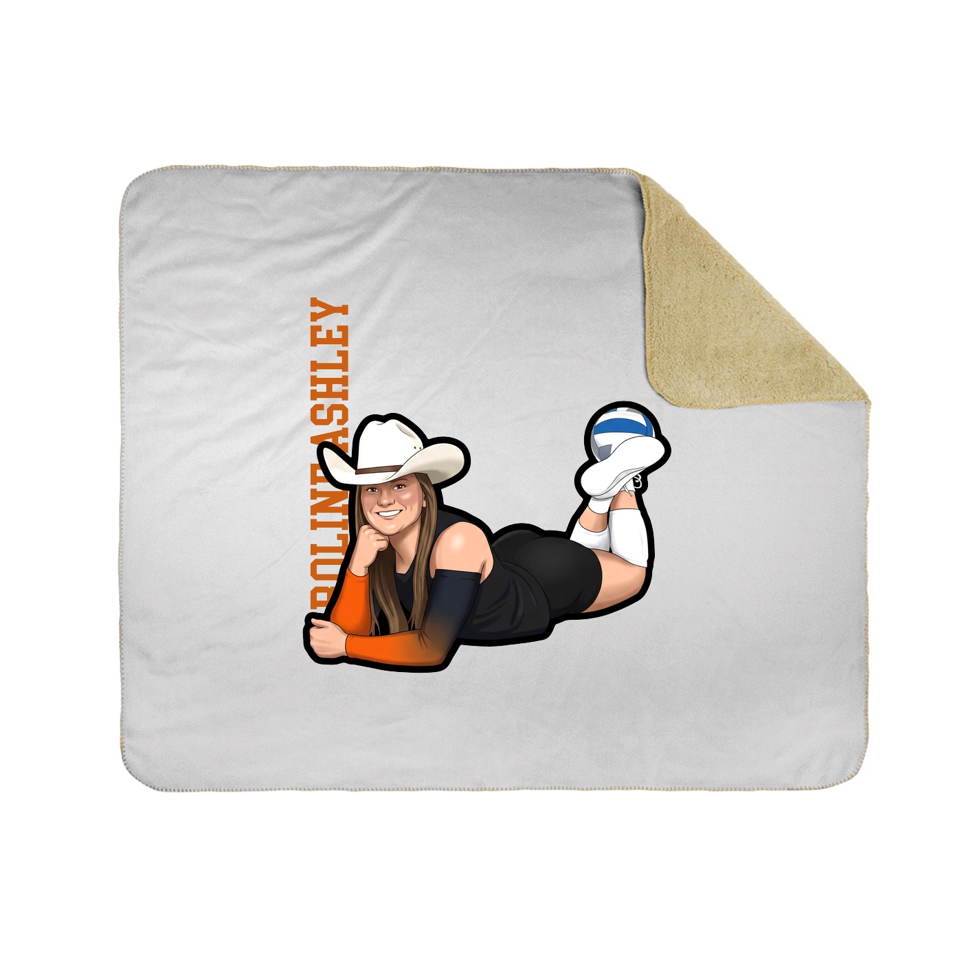 Throw Blanket — Name Vertical in White