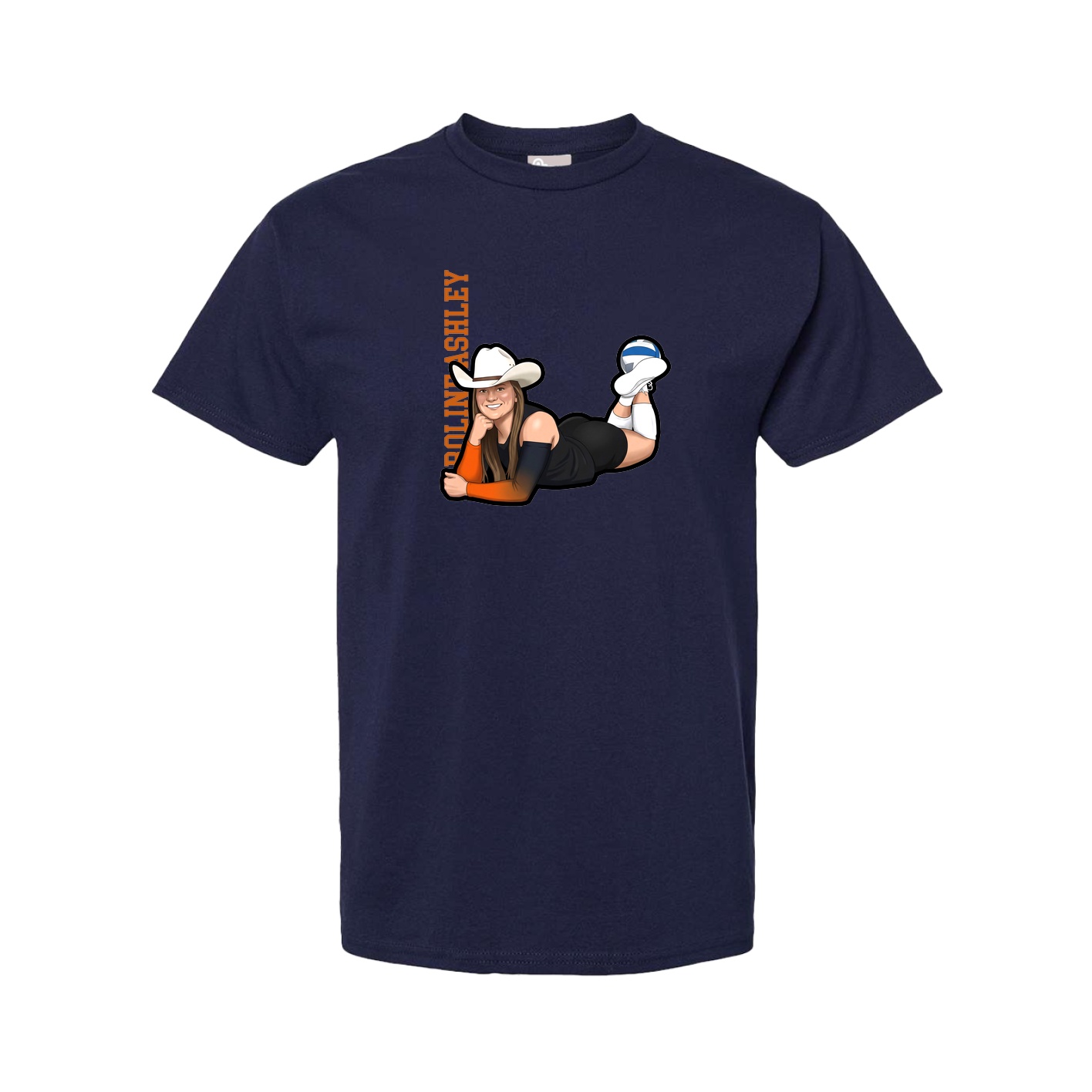 Tee — Name Vertical in Navy