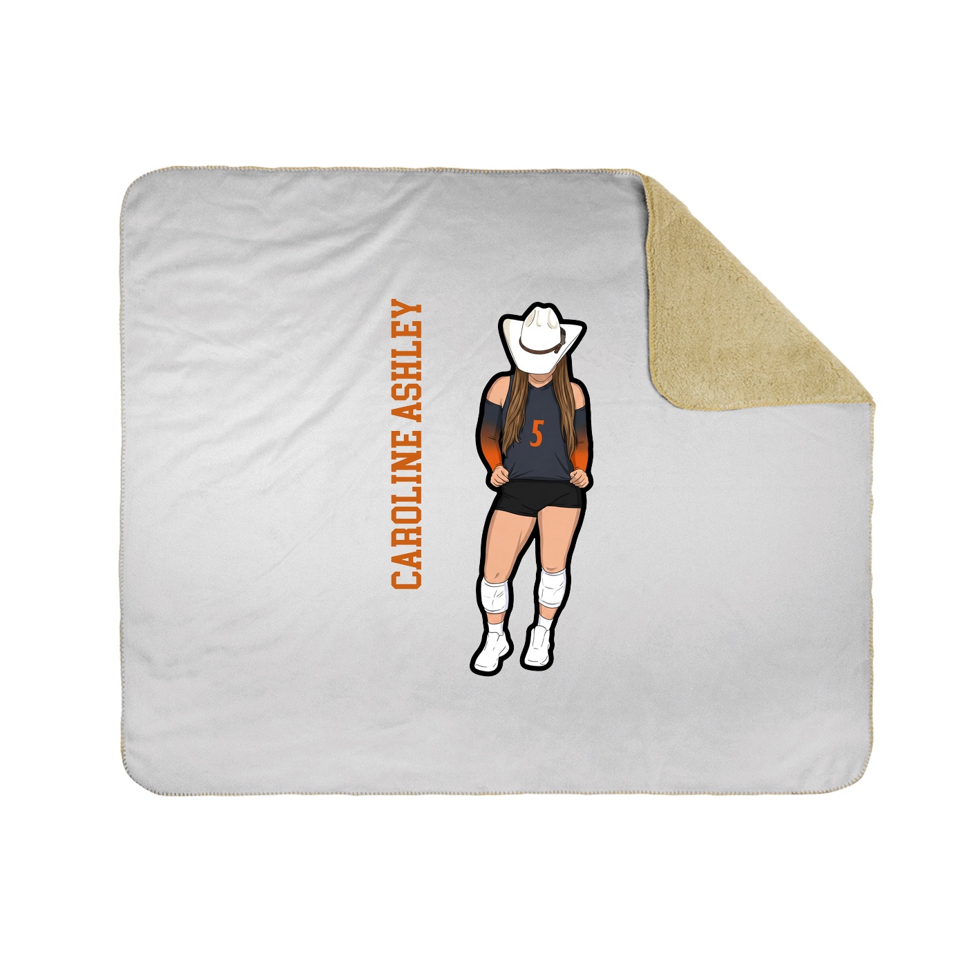 Throw Blanket — Name Vertical in White