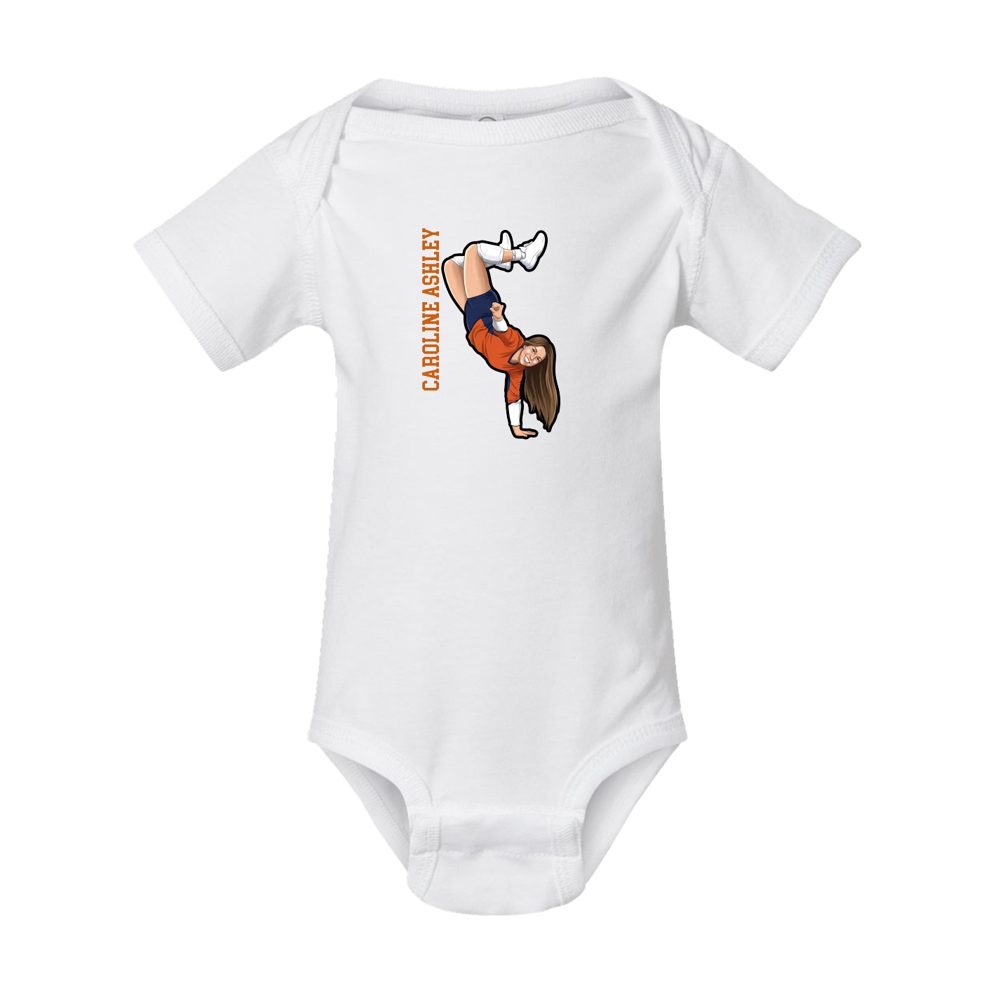 Baby Onesie — Name Vertical in White