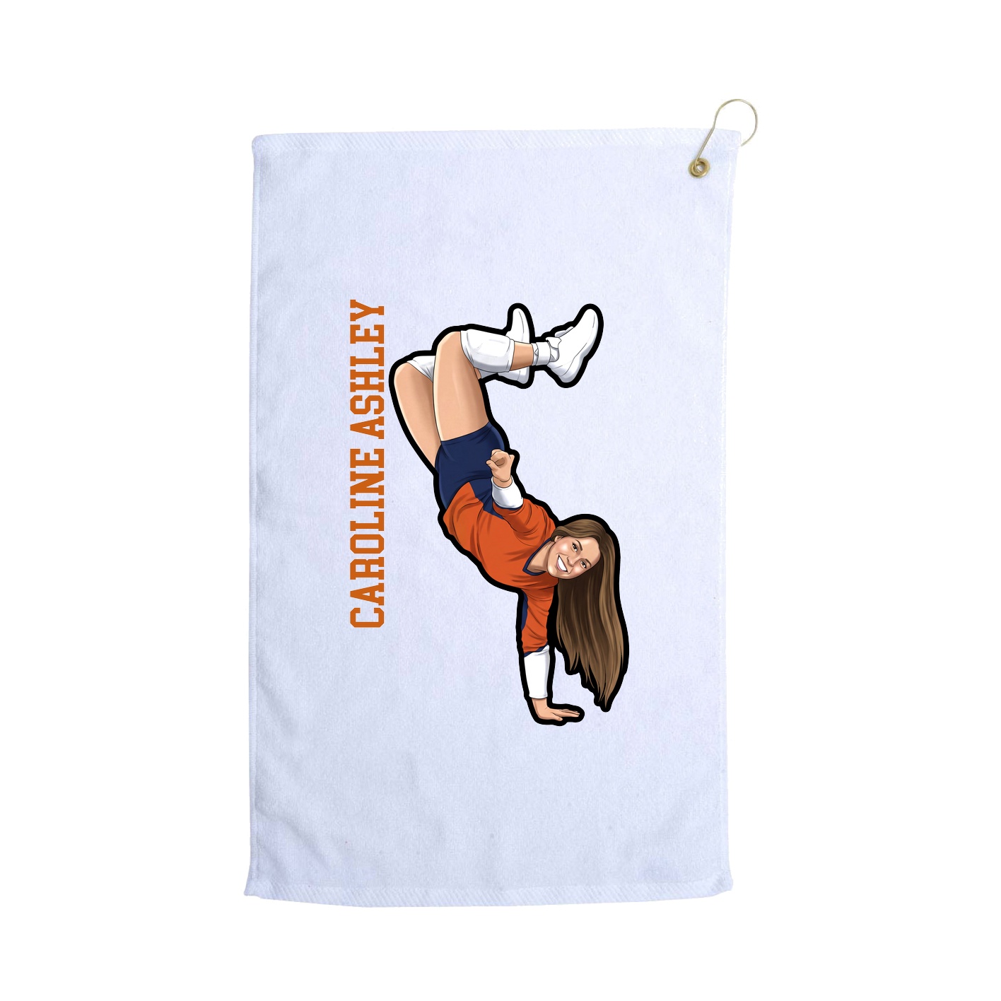 Golf Towel — Name Vertical in White