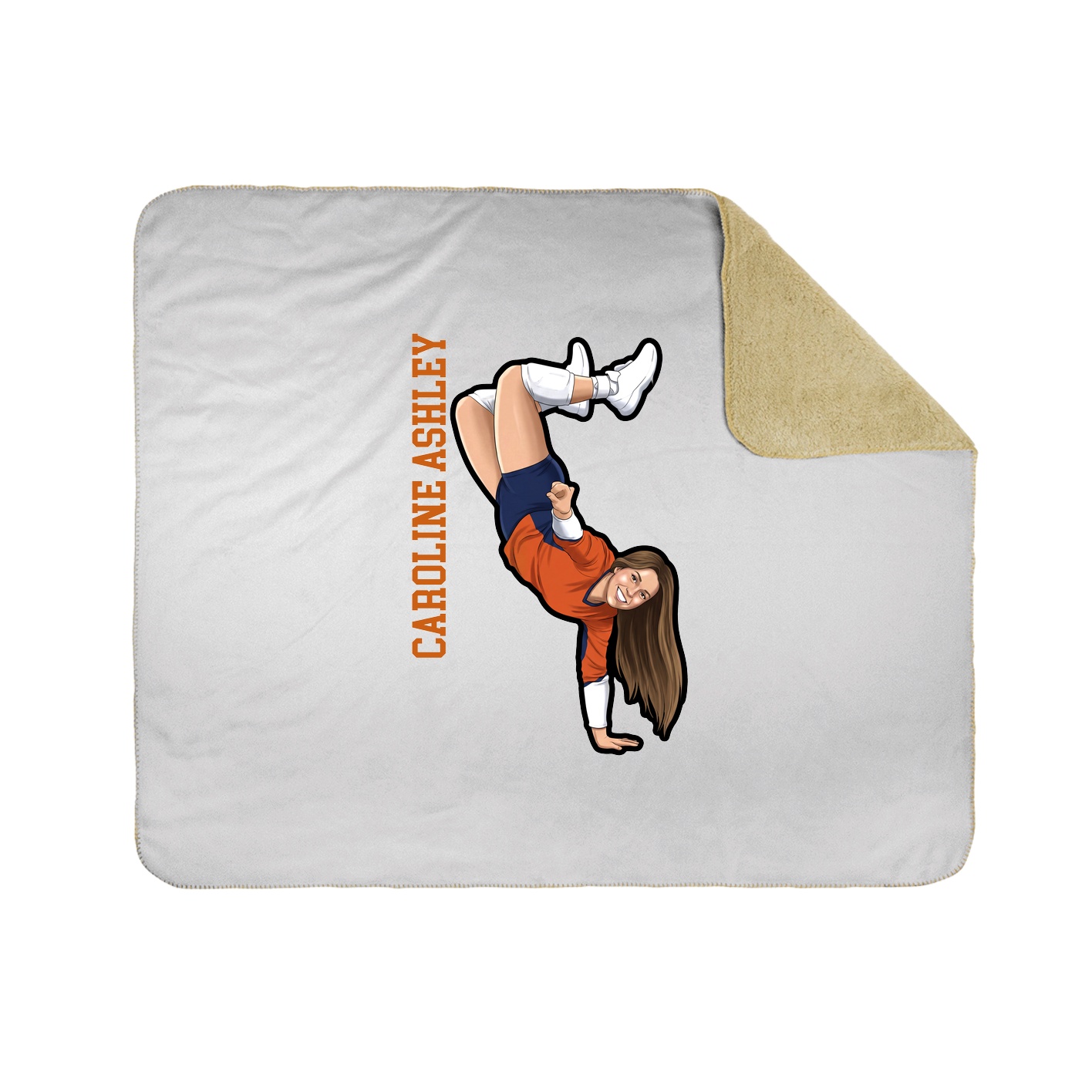 Throw Blanket — Name Vertical in White