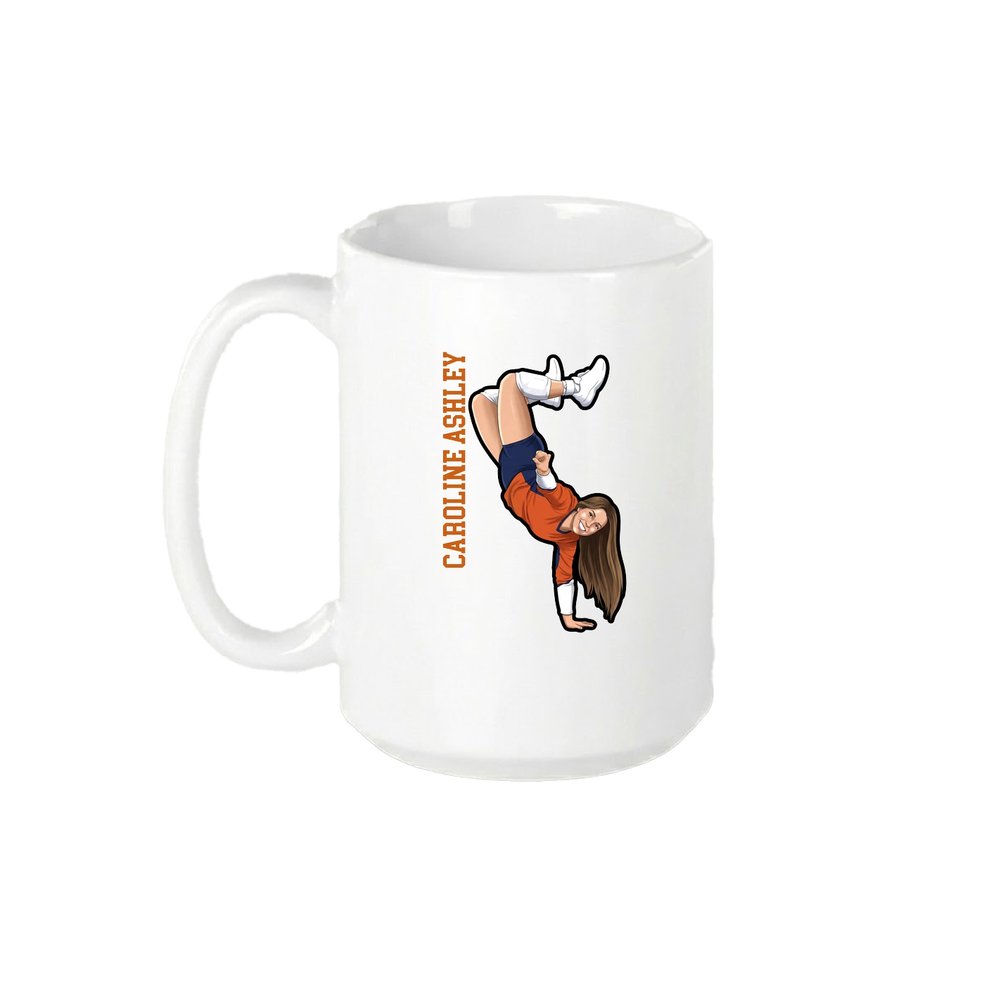 15oz Coffee Mug — Name Vertical in White