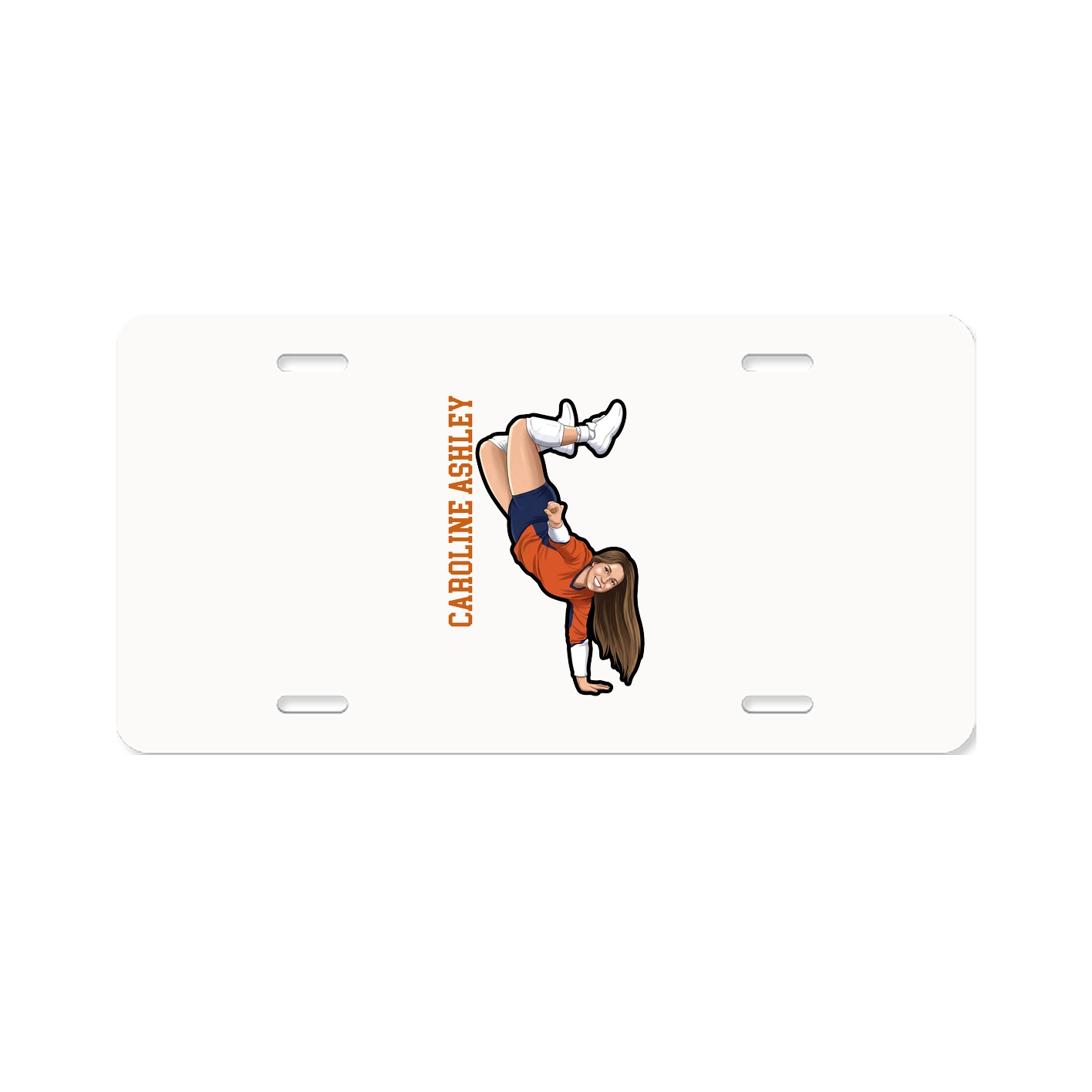 License Plate — Name Vertical in Classic