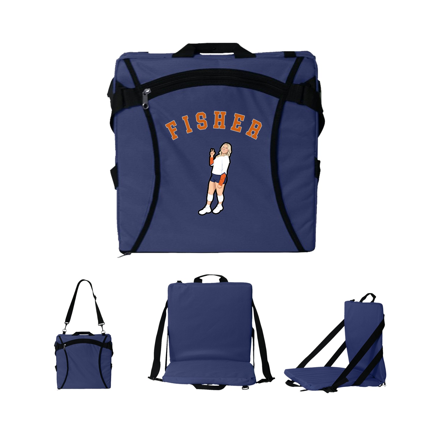 Folding Stadium Seat — Shirsey Arch in Navy