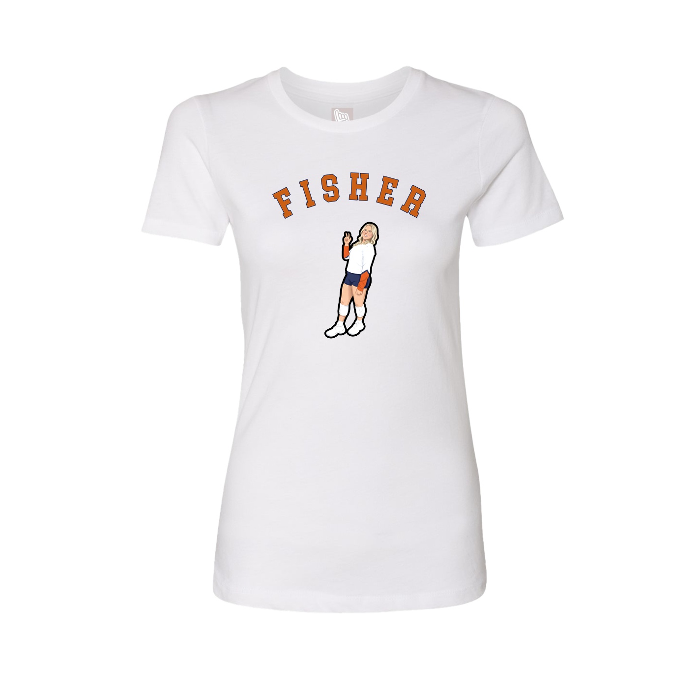 Fitted Women's Tee — Shirsey Arch in White
