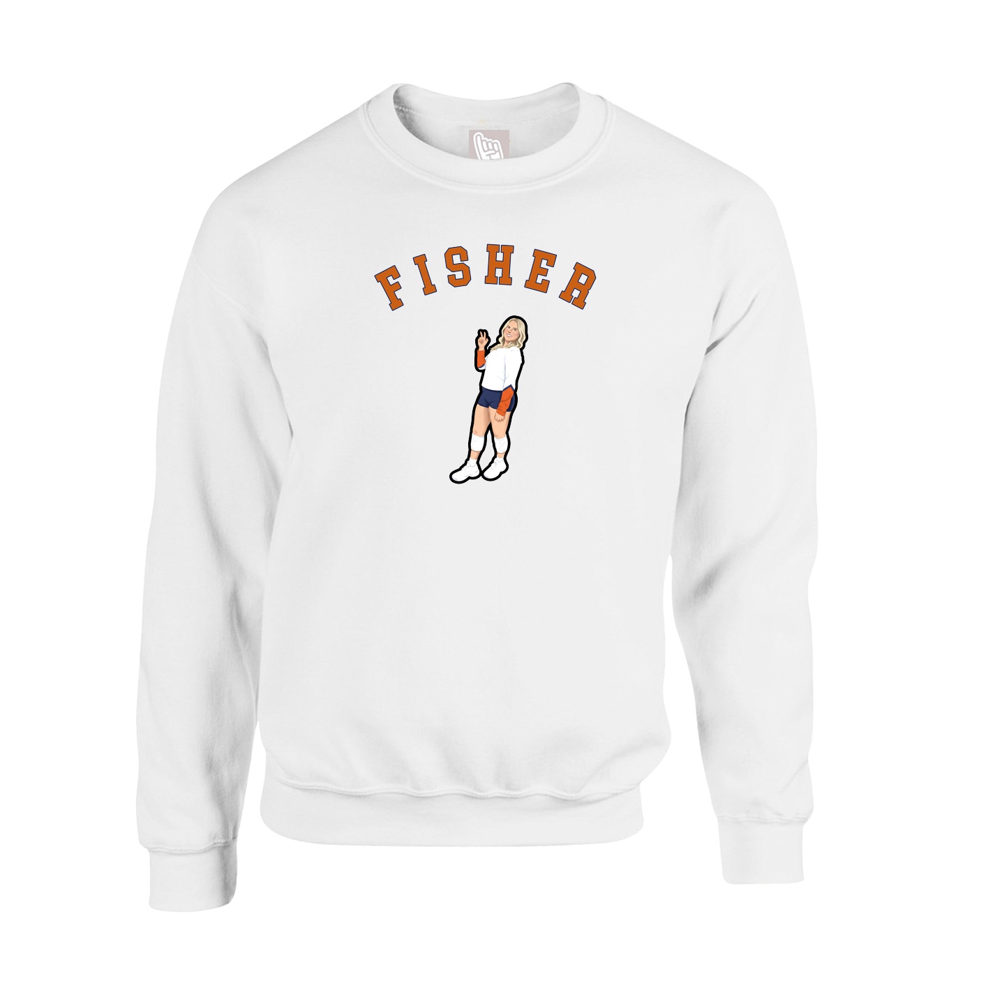 Fleece Crew — Shirsey Arch in White