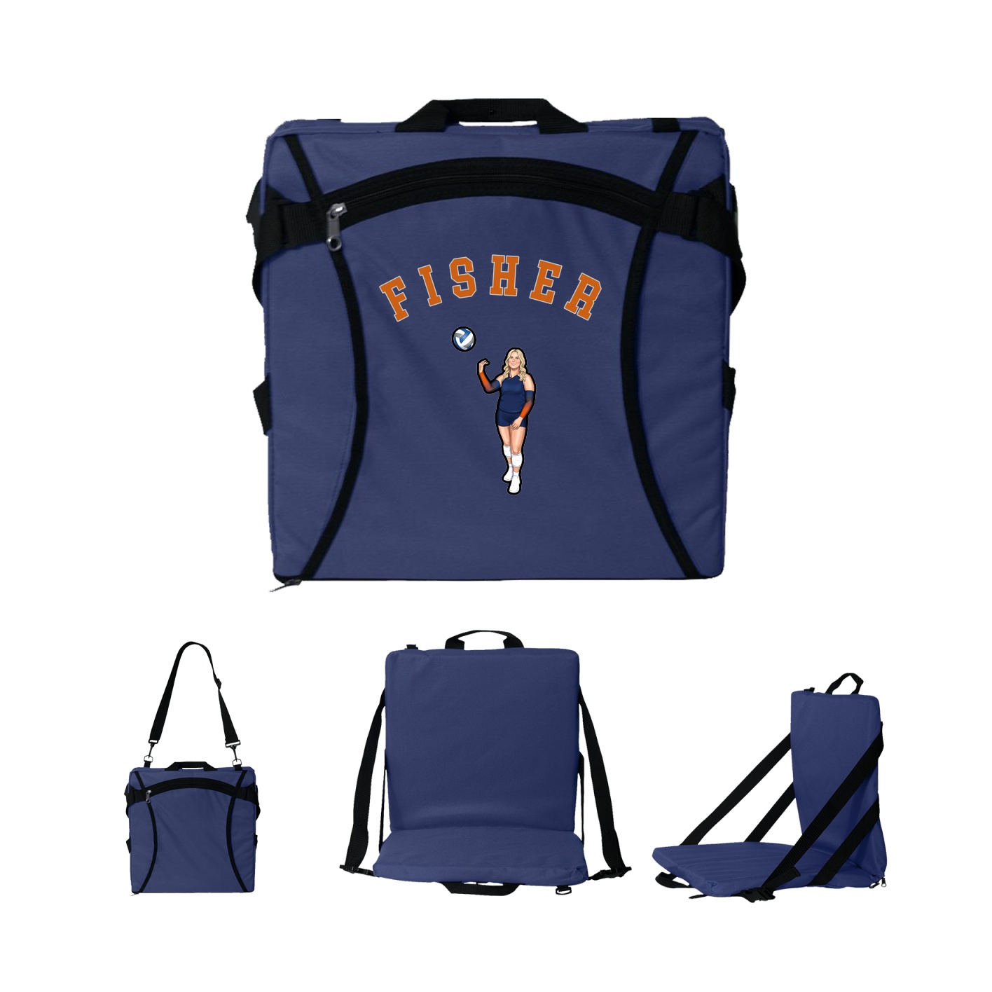 Folding Stadium Seat — Shirsey Arch in Navy